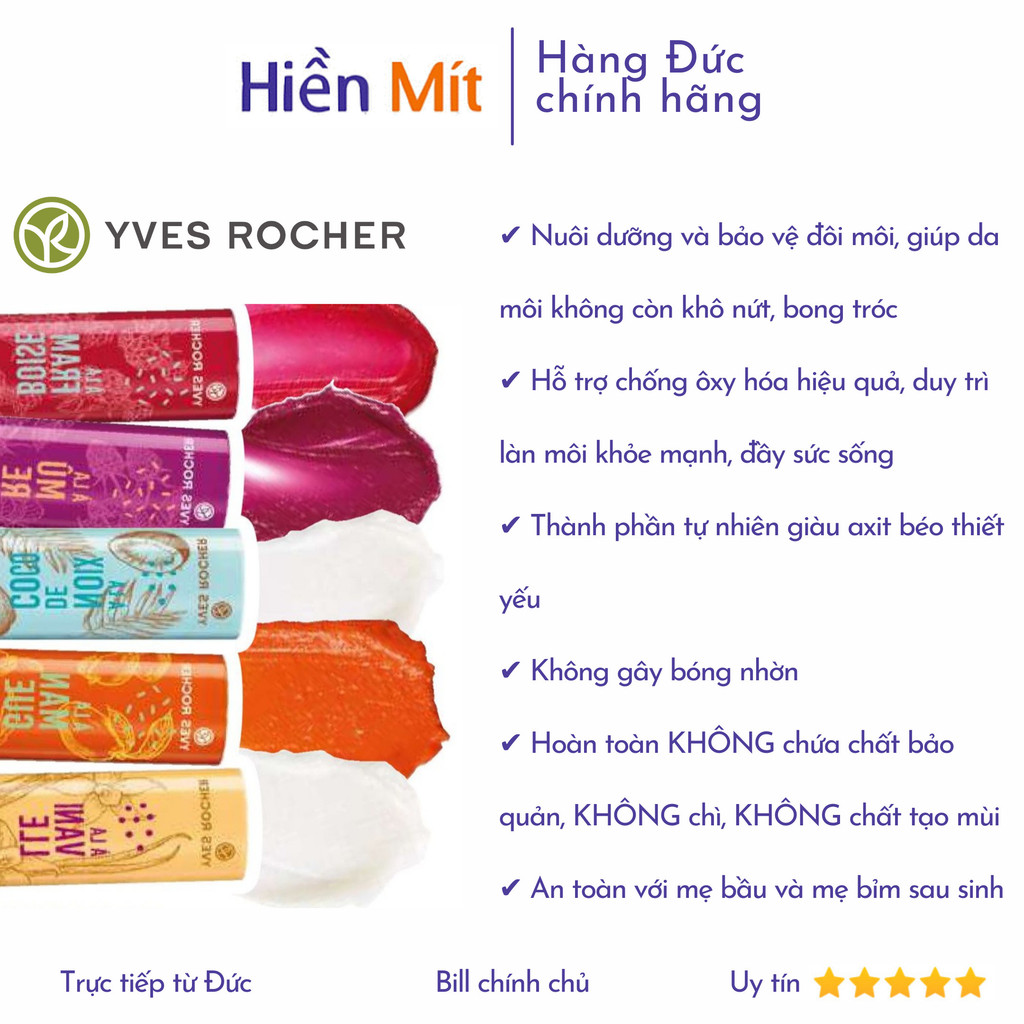 [date 09/2024]Son dưỡng môi Yves Rocher Nourishing Lip Balm 4.8g không ...