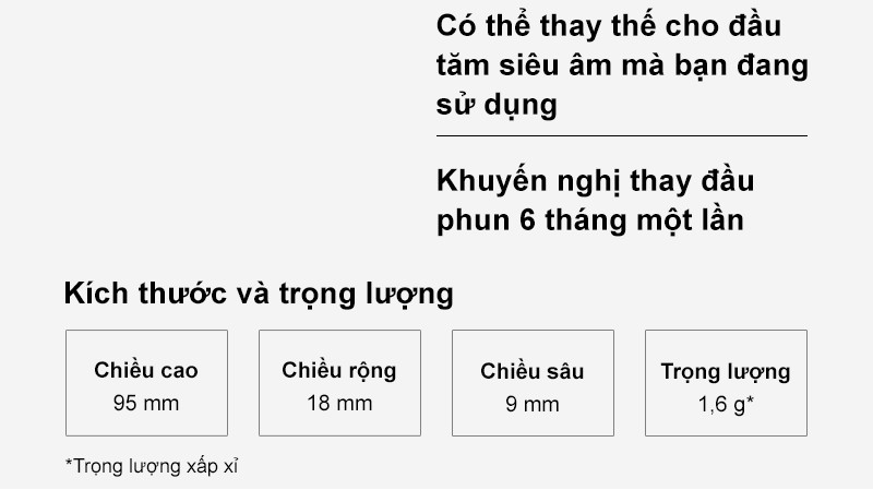 Mô tả Đầu tăm nước thay thế siêu âm WEW0986X451 - Sử dụng cho EW-DJ86, EW1511, EW1613 - 8