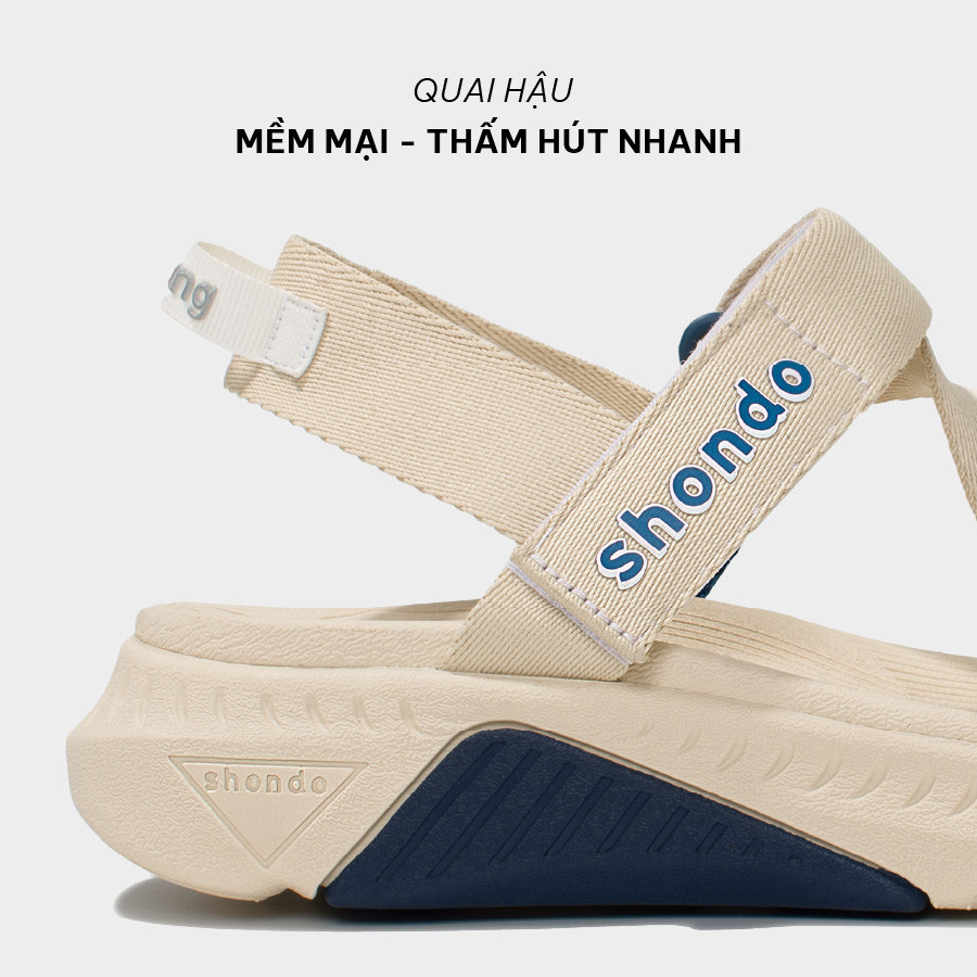 Mô tả Giày Sandals Nam Nữ Shondo F7 Racing Be Phối Xanh Dương F7R2530 - 4