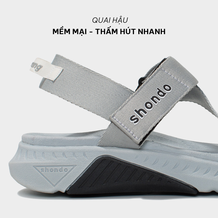 Mô tả Giày Sandals Nam Nữ Shondo F7 Racing Xám Phối Đen F7R1020 - 4