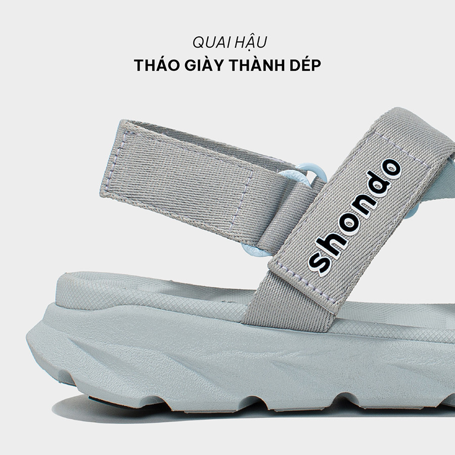 Mô tả Giày Sandals Nam Nữ Shondo F6 Sport Đế Xám Phối Quai Xanh Da Trời F6S2030 - 4