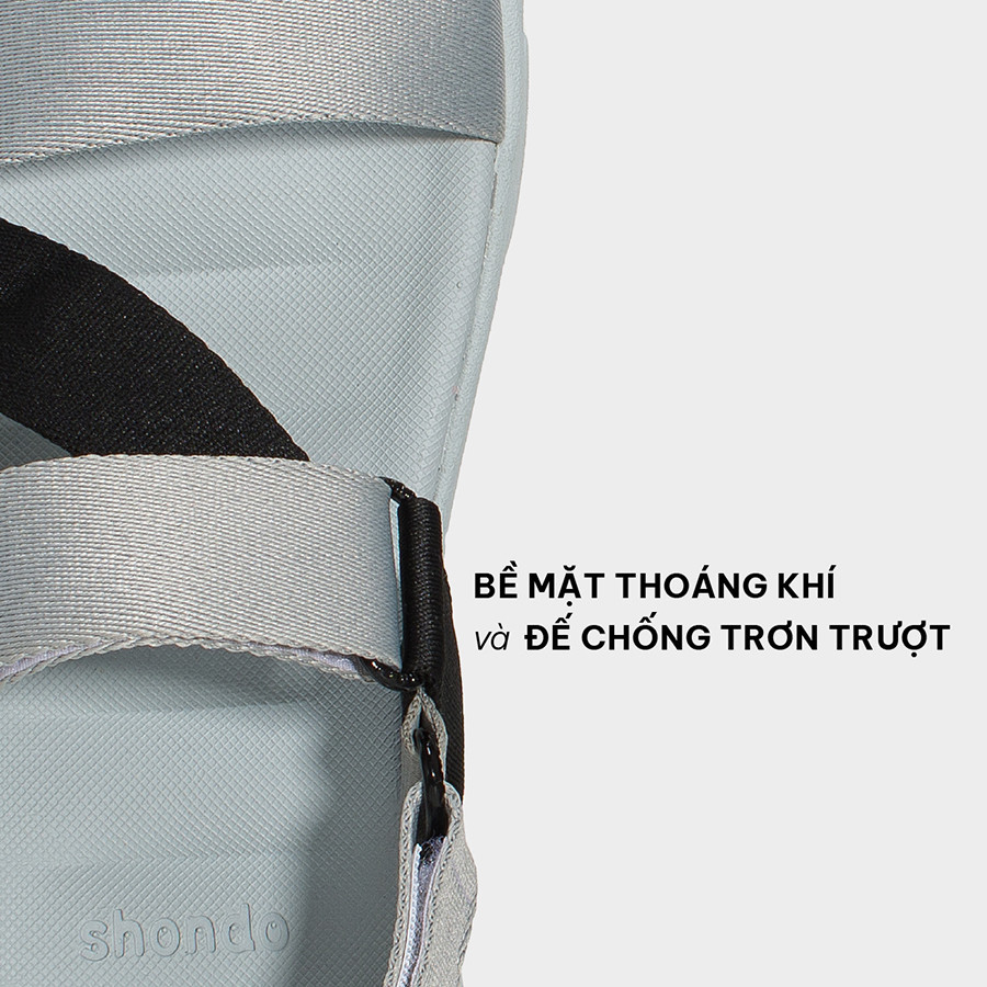 Mô tả Giày Sandals Nam Nữ Shondo F6 Đế Xám Phối Quai Đen F6S2011 - 6