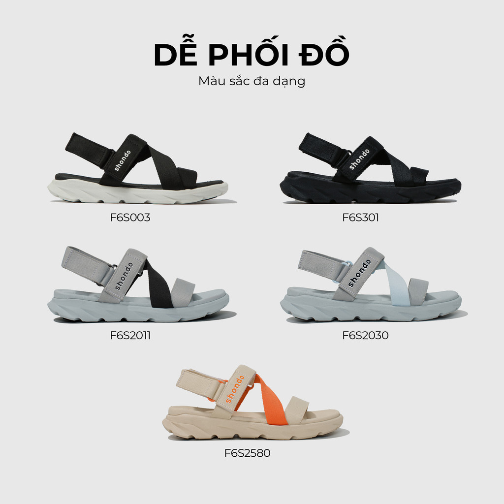 Mô tả Giày Sandals Nam Nữ Shondo F6 Sport Đế Xám Phối Quai Xanh Da Trời F6S2030 - 6