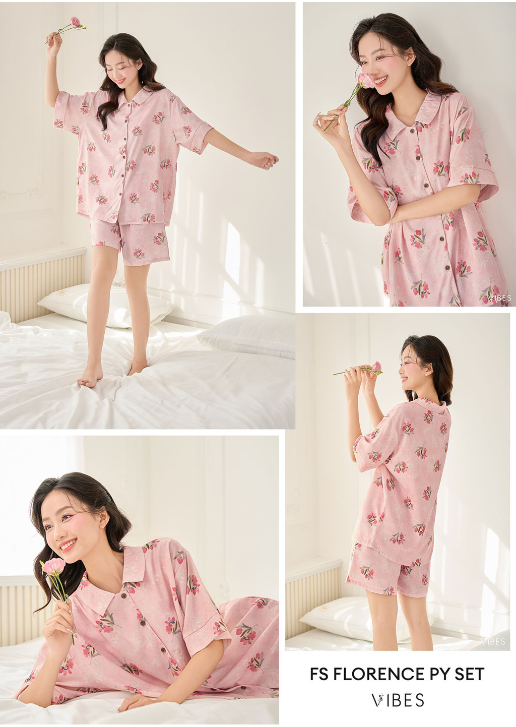 Mô tả VIBES Pijama ngắn Freesize Py Set phom rộng từ 45-65kg - 3
