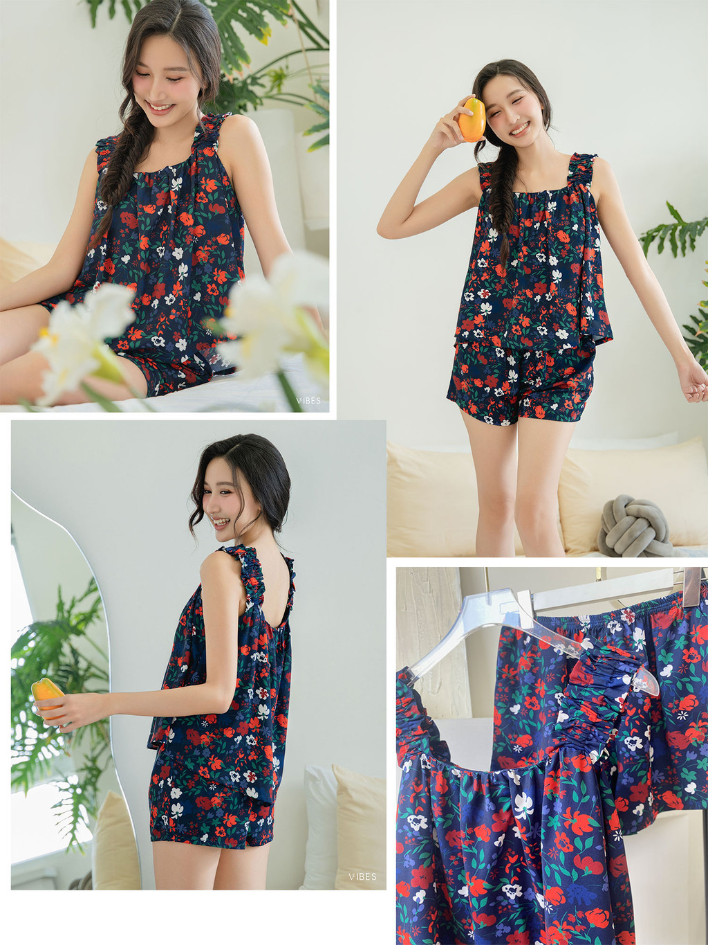 Mô tả VIBES Đồ bộ 2 dây Lụa Gấm cao cấp Sweetie Straps Set - 6