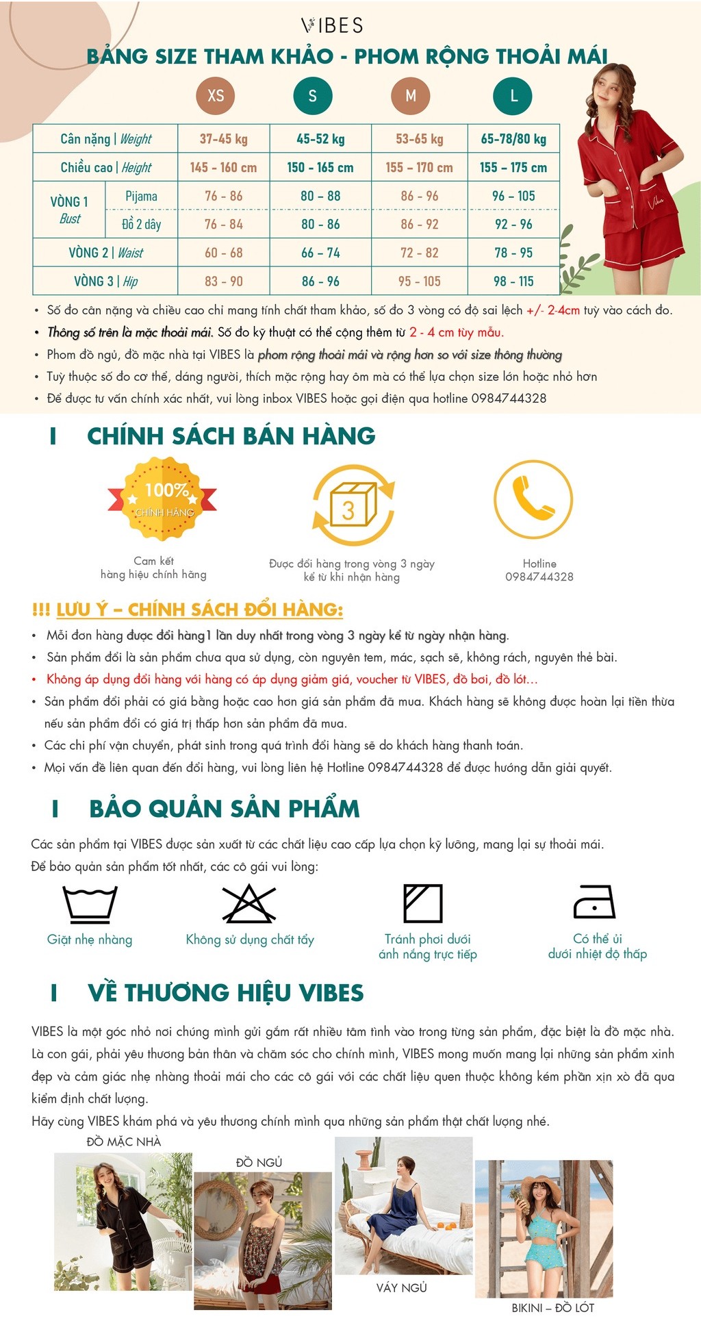 Đồ bộ ngủ sát nách hoa nhí VIBES