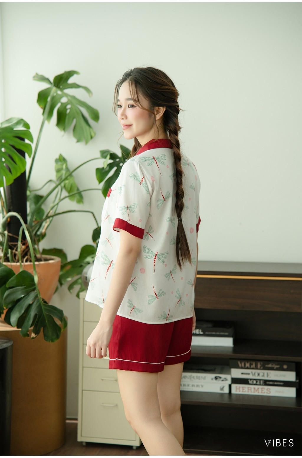 Mô tả VIBES Combo Pijama dài và ngắn Lụa vân gỗ cao cấp Odonata Long Py Set (3 pcs) - 4