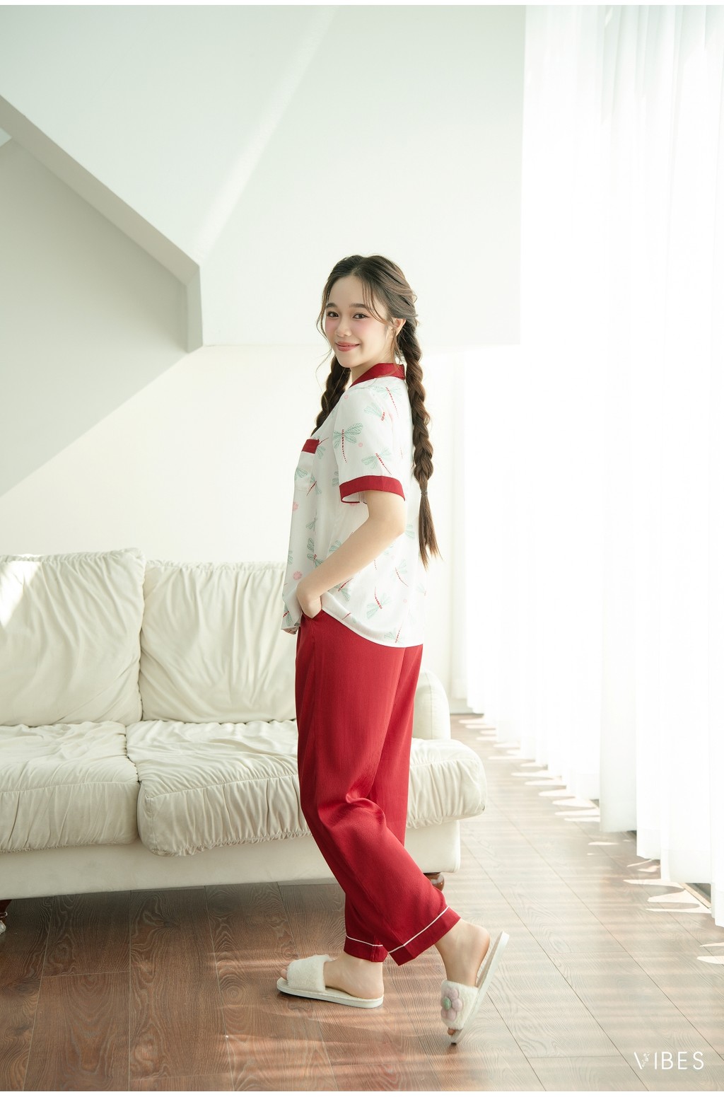 Mô tả VIBES Combo Pijama dài và ngắn Lụa vân gỗ cao cấp Odonata Long Py Set (3 pcs) - 6