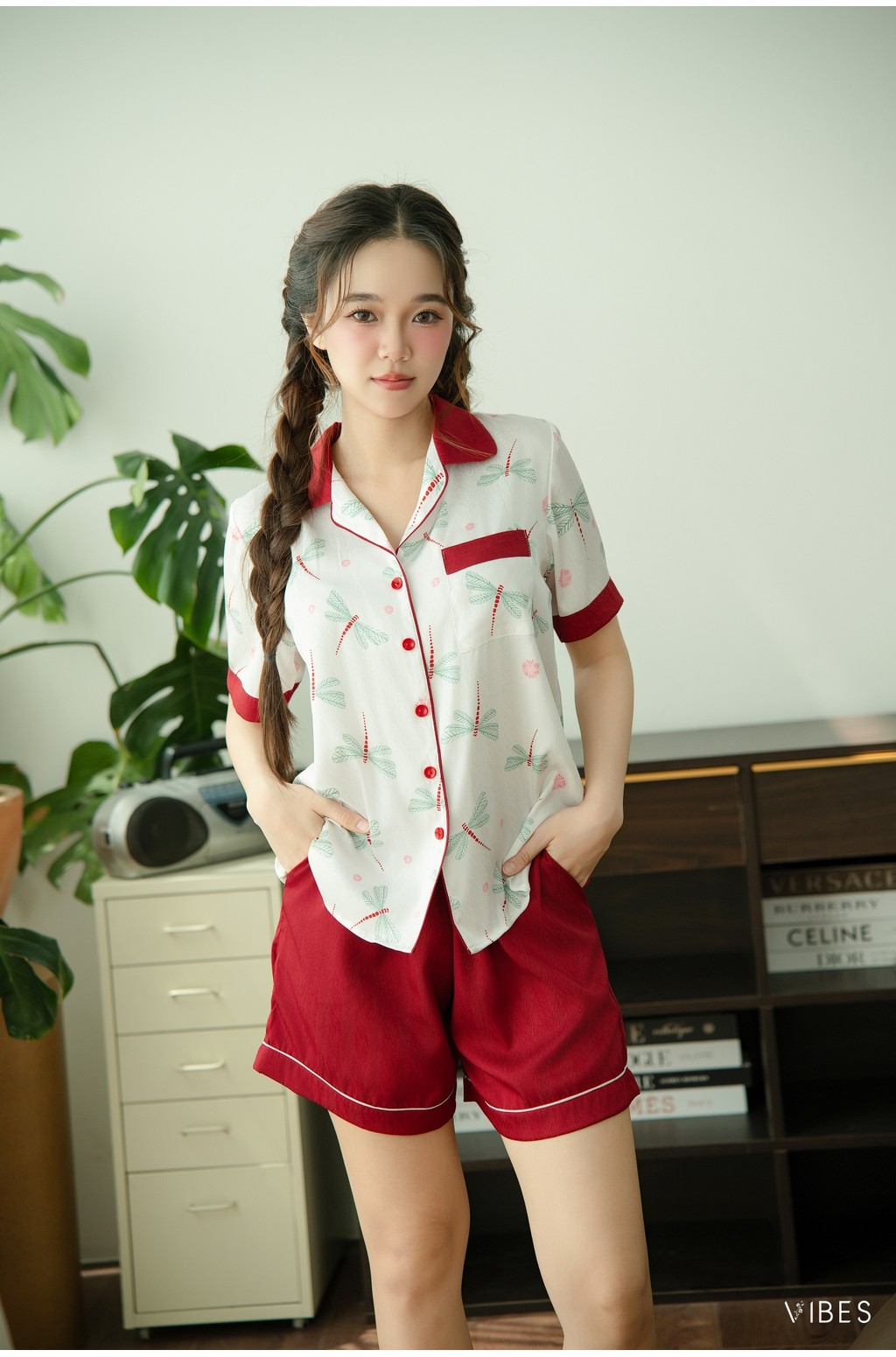 Mô tả VIBES Combo Pijama dài và ngắn Lụa vân gỗ cao cấp Odonata Long Py Set (3 pcs) - 7