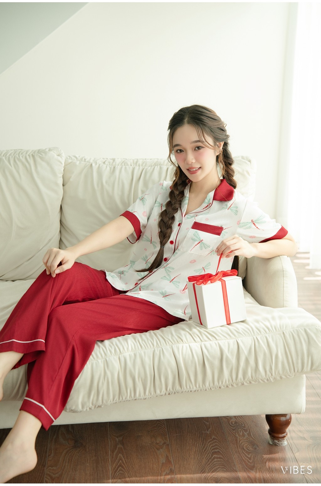 Mô tả VIBES Combo Pijama dài và ngắn Lụa vân gỗ cao cấp Odonata Long Py Set (3 pcs) - 8