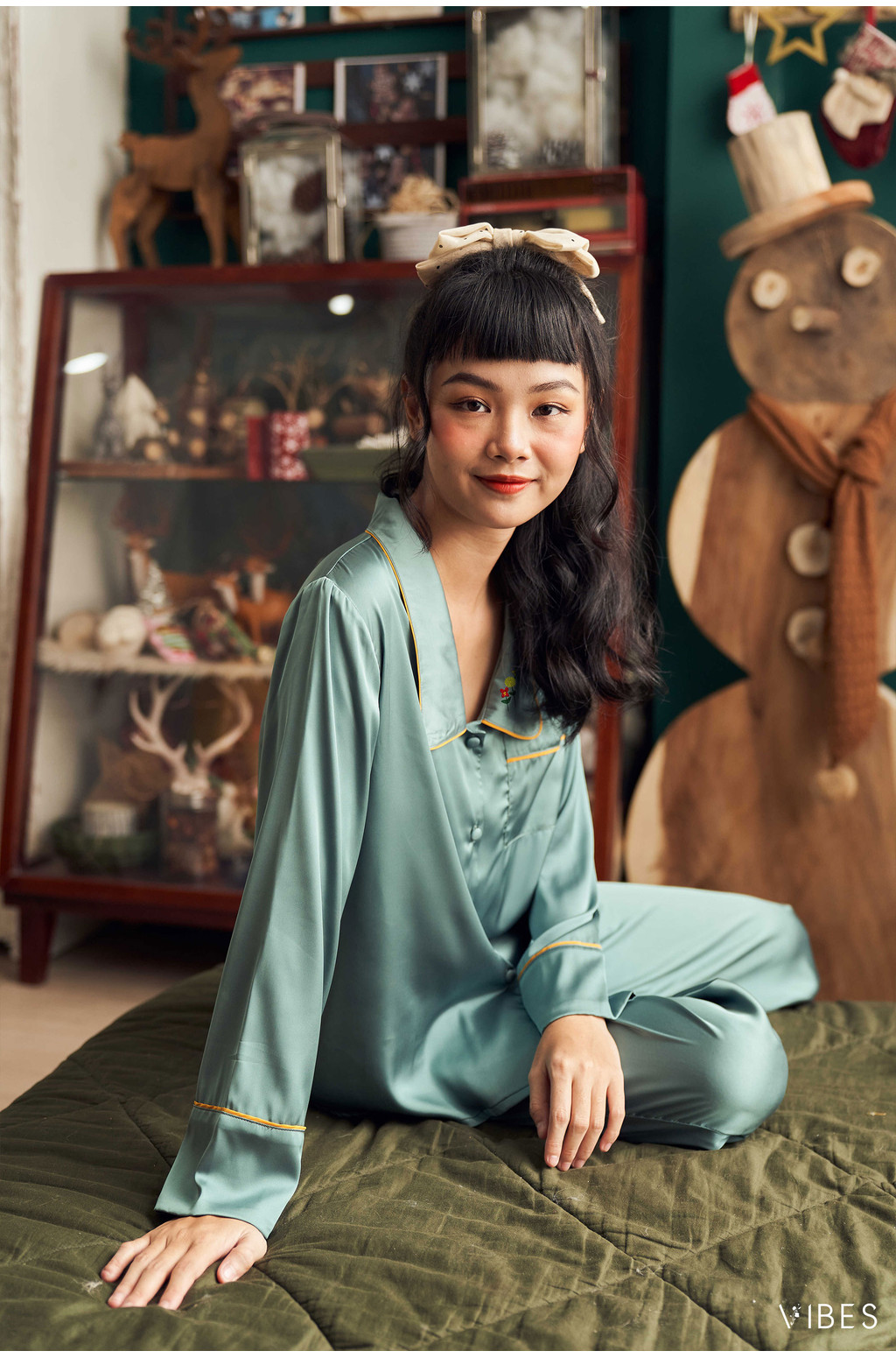 Mô tả VIBES Đồ bộ Pijama dài tay Lụa trơn cao cấp Emma Long Sleeve Py Set - 6