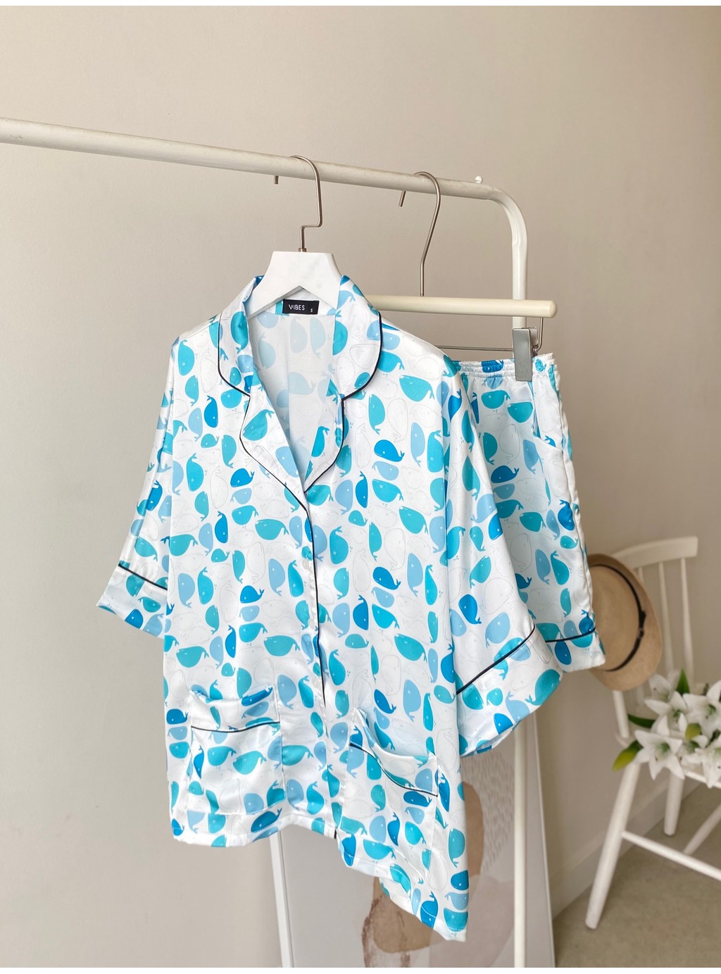 Mô tả VIBES Pijama ngắn phom cánh dơi Lụa cao cấp Clara Py Set - 6
