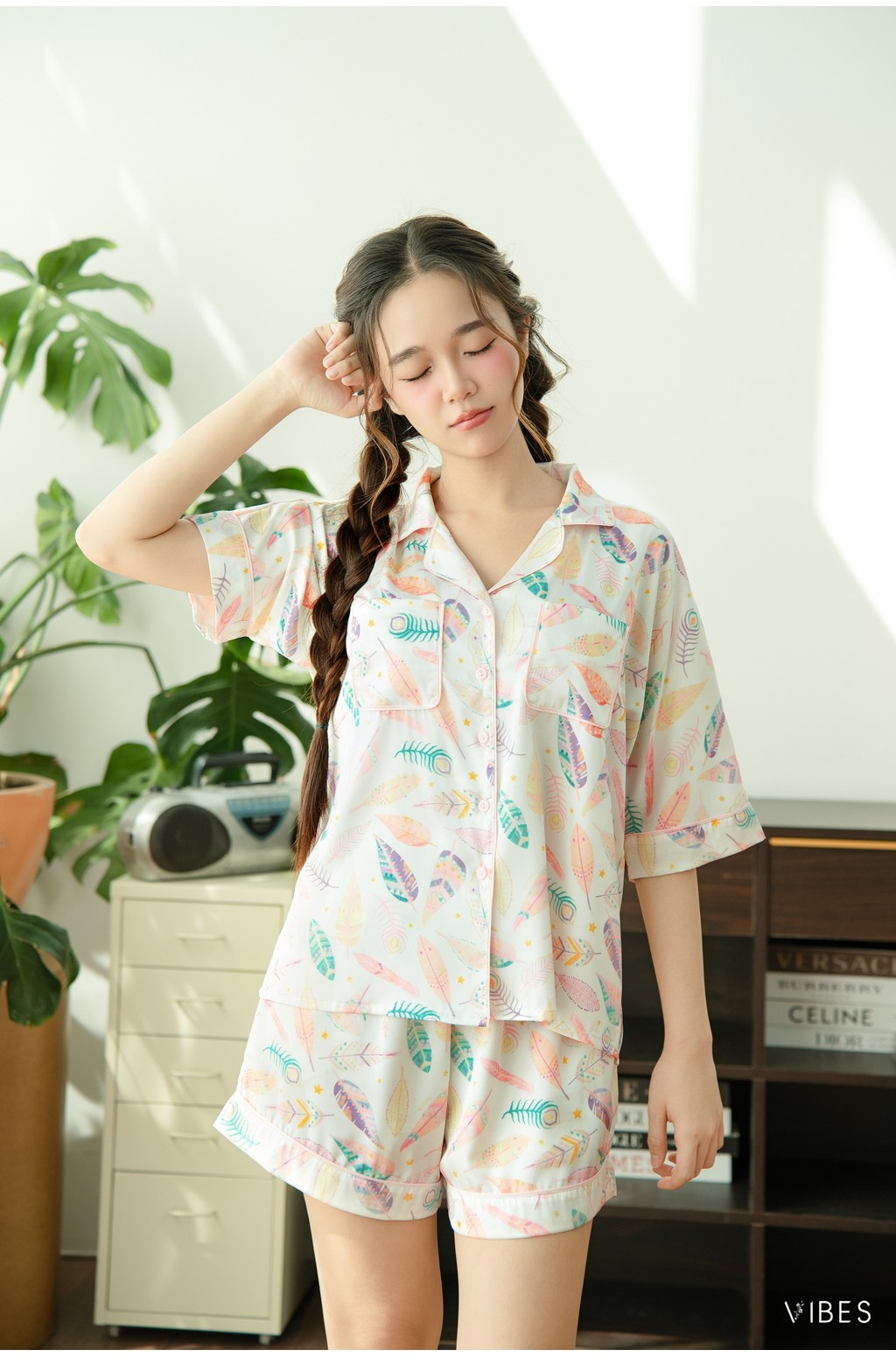 Mô tả VIBES Pijama ngắn phom cánh dơi Lụa cao cấp Clara Py Set - 8