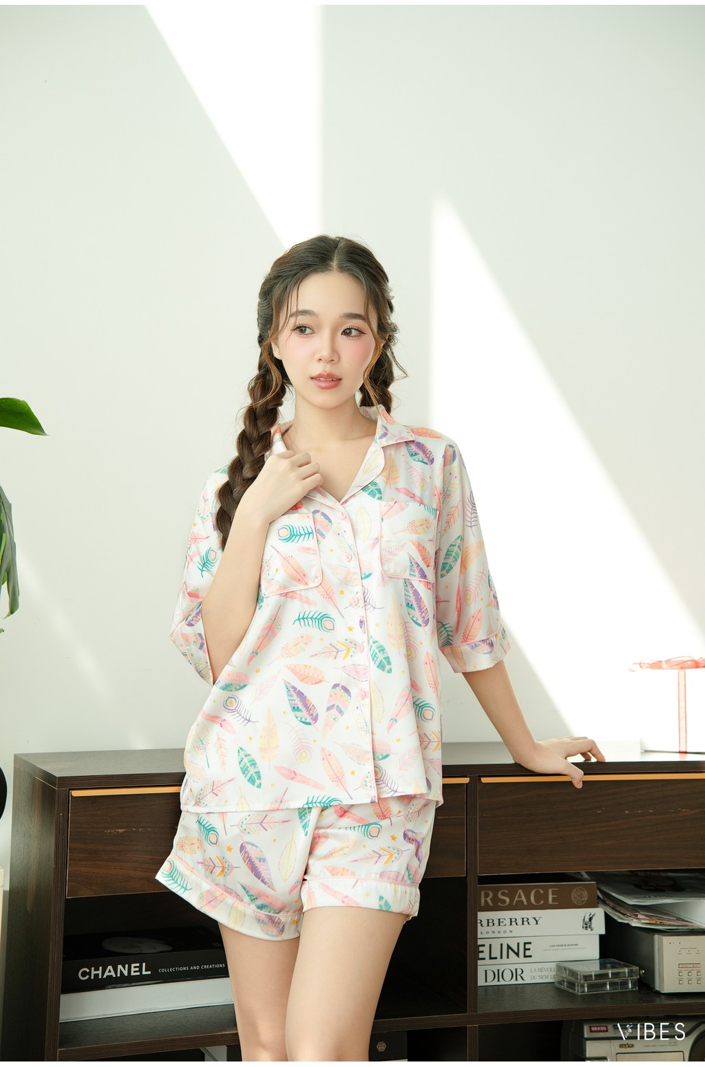 Mô tả VIBES Pijama ngắn phom cánh dơi Lụa cao cấp Clara Py Set - 9