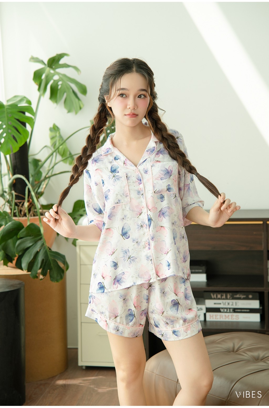 Mô tả VIBES Pijama ngắn phom cánh dơi Lụa cao cấp Clara Py Set - 11