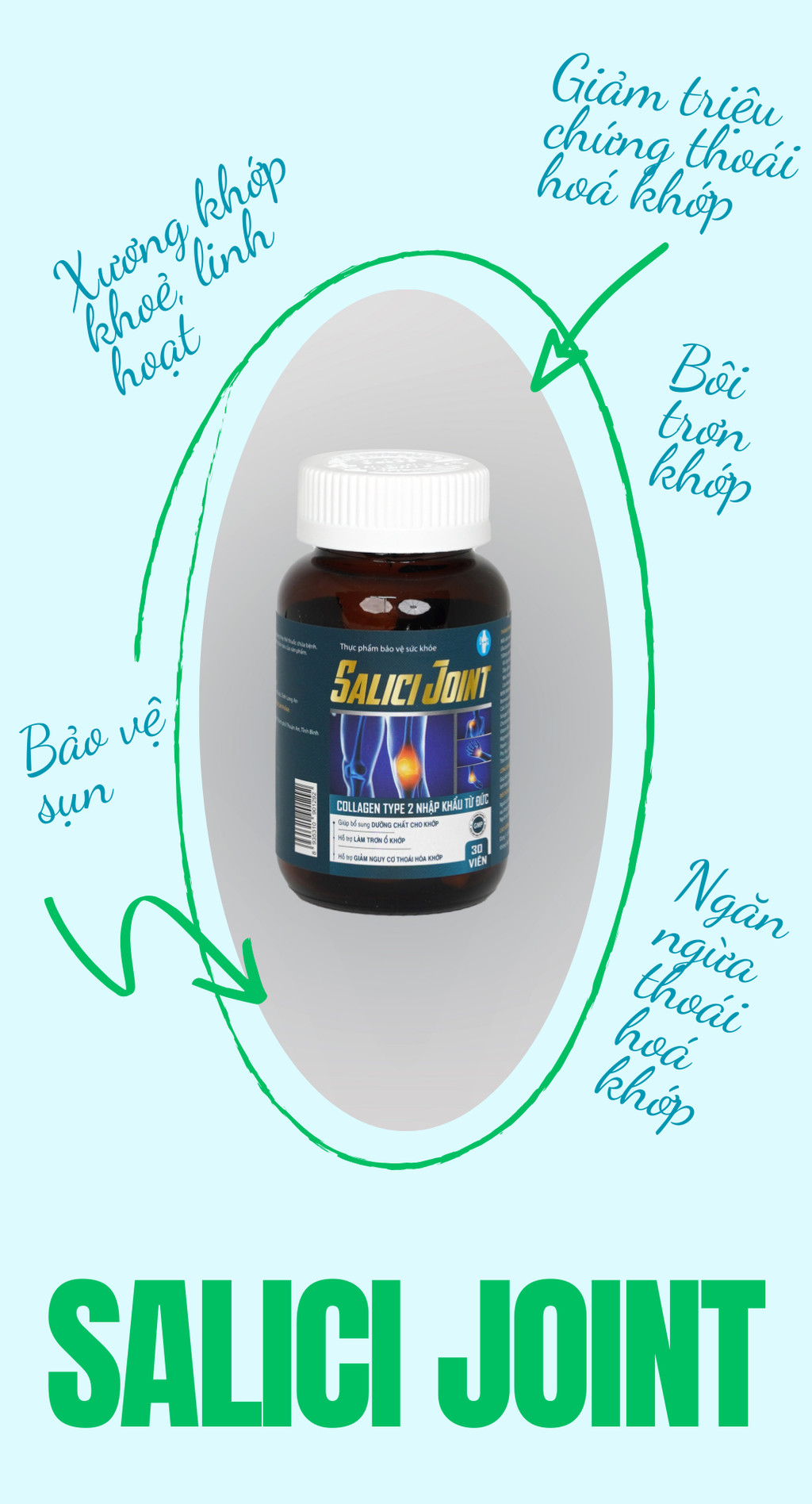 Mô tả Viên uống bổ khớp Salici Joint giảm đau mỏi khớp và các triệu chứng thoái hóa khớp (hộp 30 viên) - 1