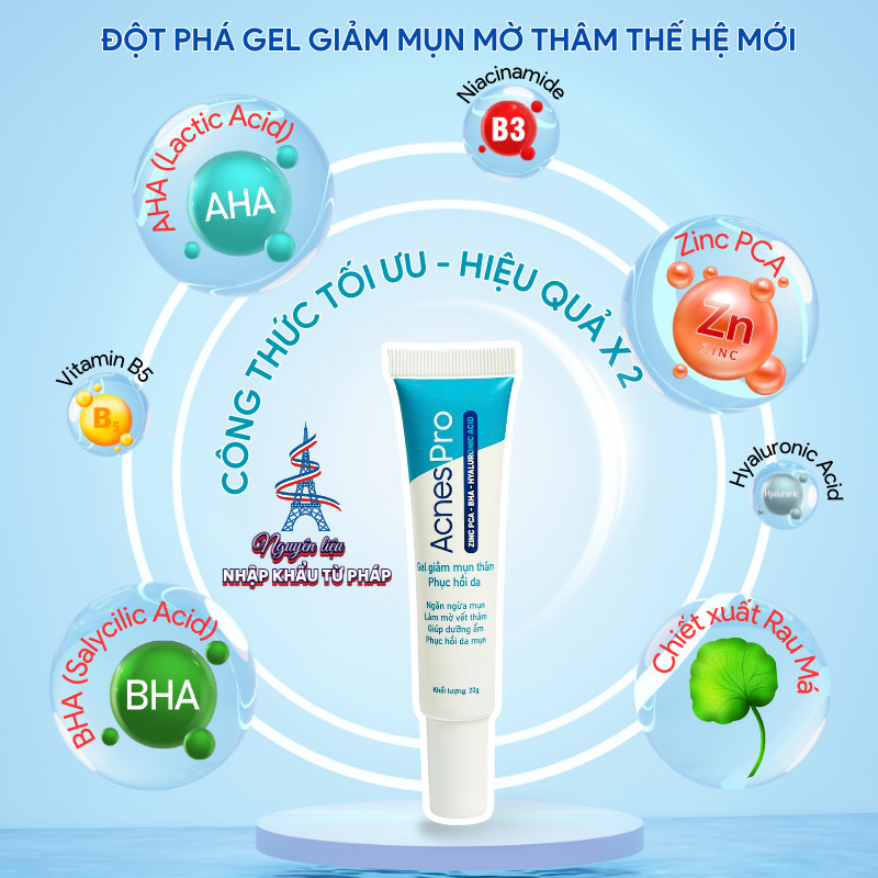Mô tả Gel giảm mụn AcnesPro Skincare cho da dầu mụn nhạy cảm, giảm mụn viêm, mờ thâm, làm đẹp da sau mụn (20g) - 2