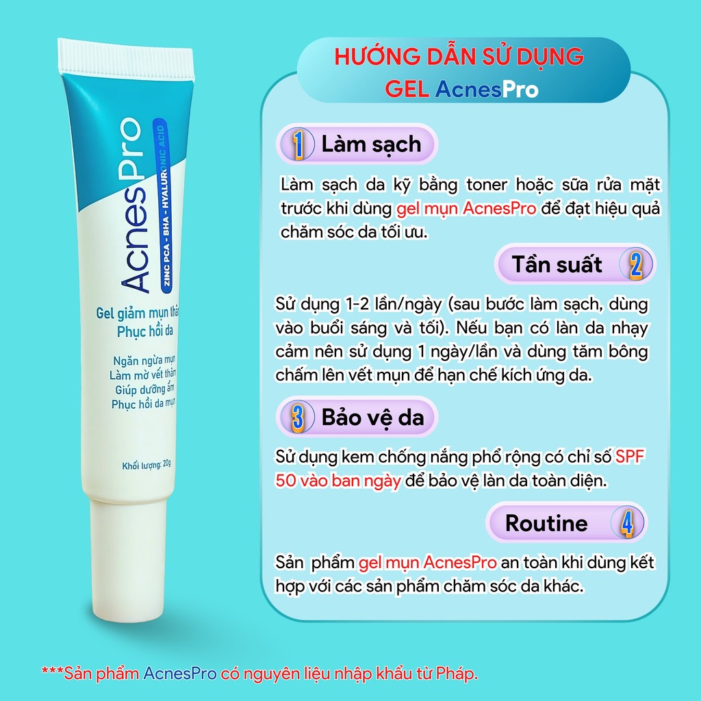 Mô tả Gel giảm mụn AcnesPro Skincare cho da dầu mụn nhạy cảm, giảm mụn viêm, mờ thâm, làm đẹp da sau mụn (20g) - 5