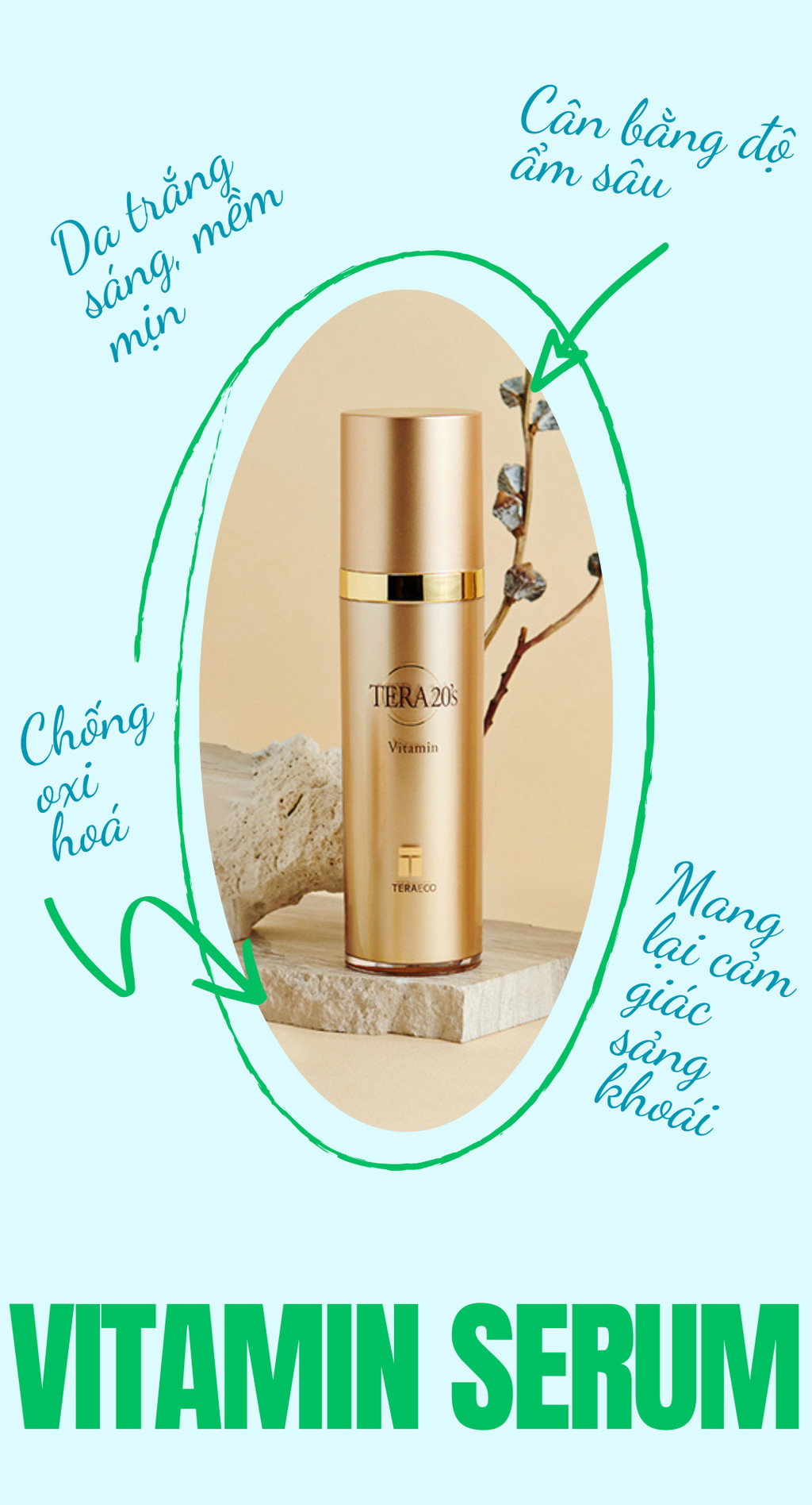 Mô tả Tinh chất Vitamin Tera20's dưỡng sáng, cấp ẩm và chống lão hóa, làm dịu da nhạy cảm, cải thiện nếp nhăn (120ml) - 1