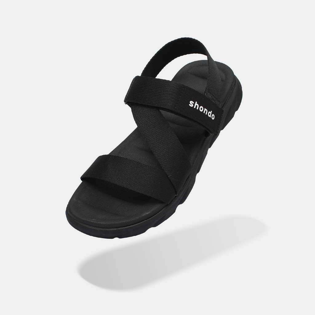 Mô tả Giày Sandals Nam Nữ Cao Cấp Unisex Êm Chân Quai Liền Shondo F6 Sport Đen F6S1111 - 1