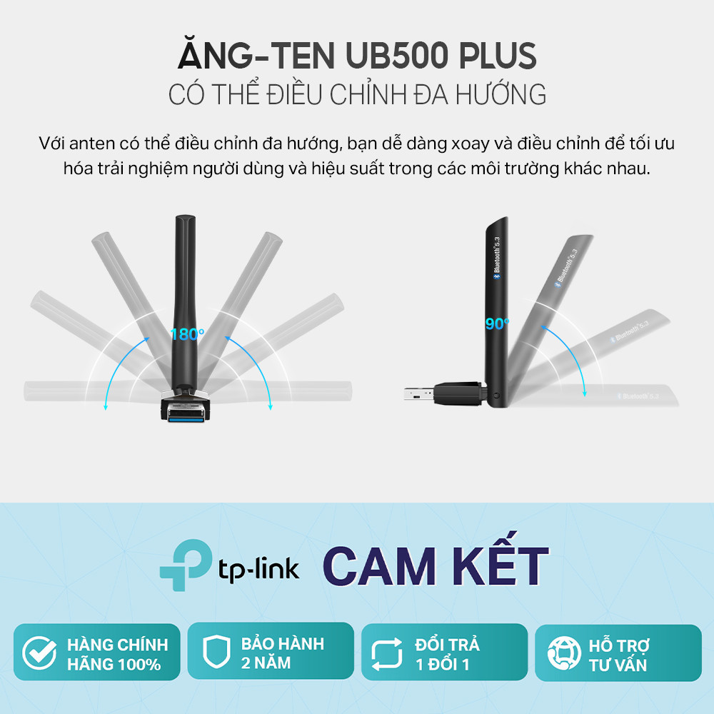 Mô tả Bộ USB Adapter Chuyển Đổi Bluetooth TP-Link UB500 Plus USB Bluetooth 5.3 - 6