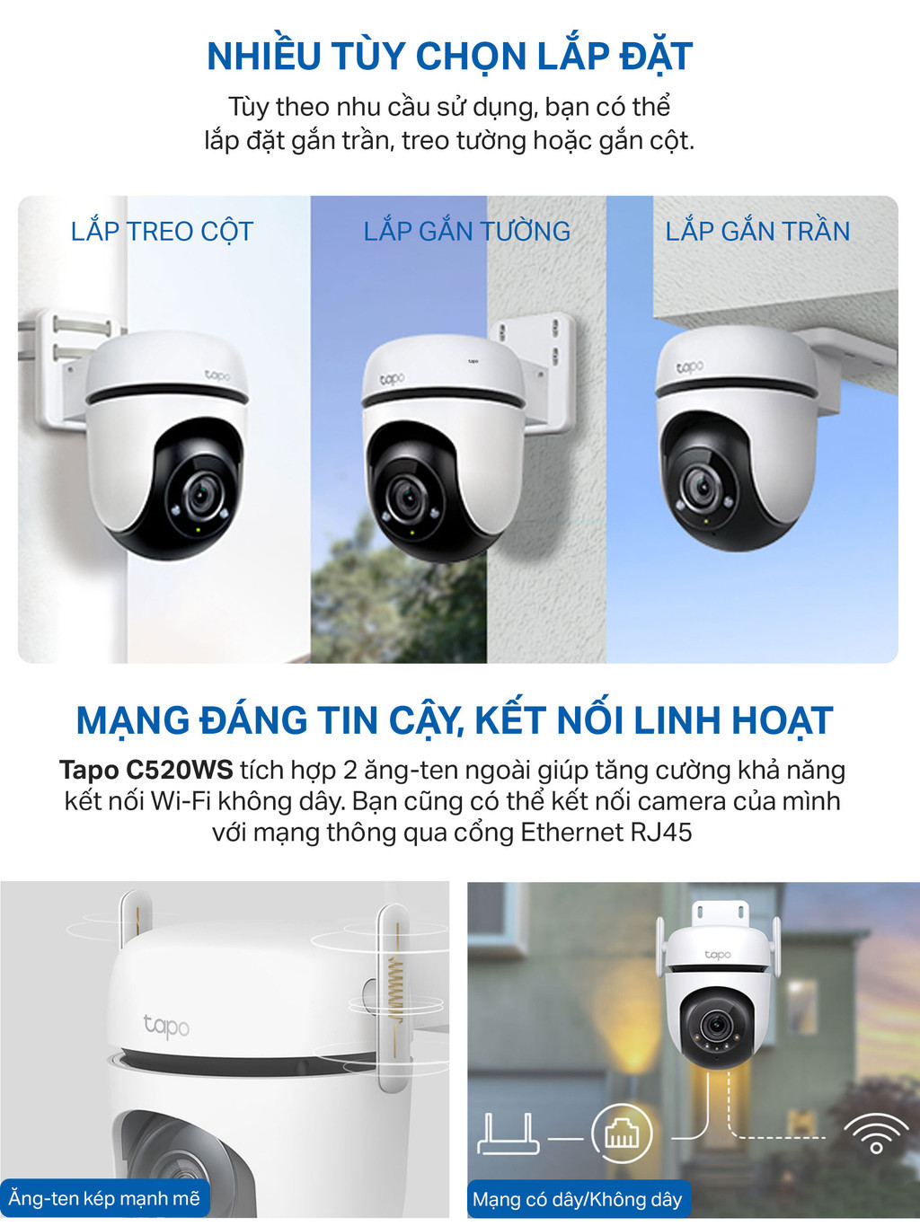 Tùy chọn cài đặt Camera TP-Link Tapo