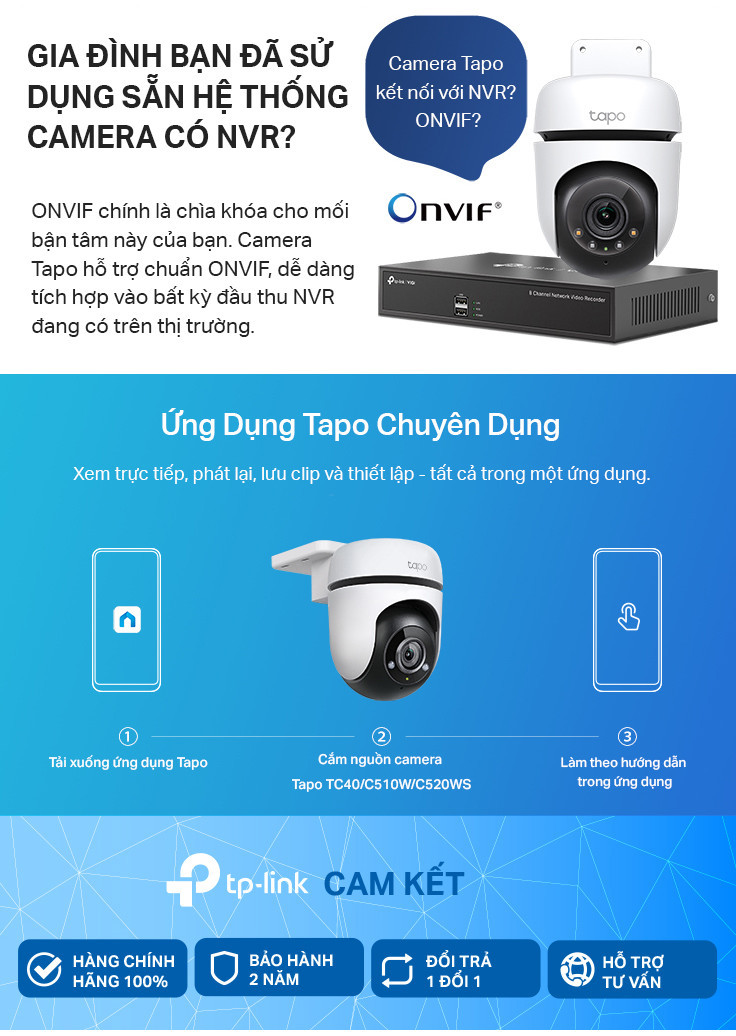 Chế độ bảo mật vật lý và âm thanh hai chiều Camera TP-Link Tapo