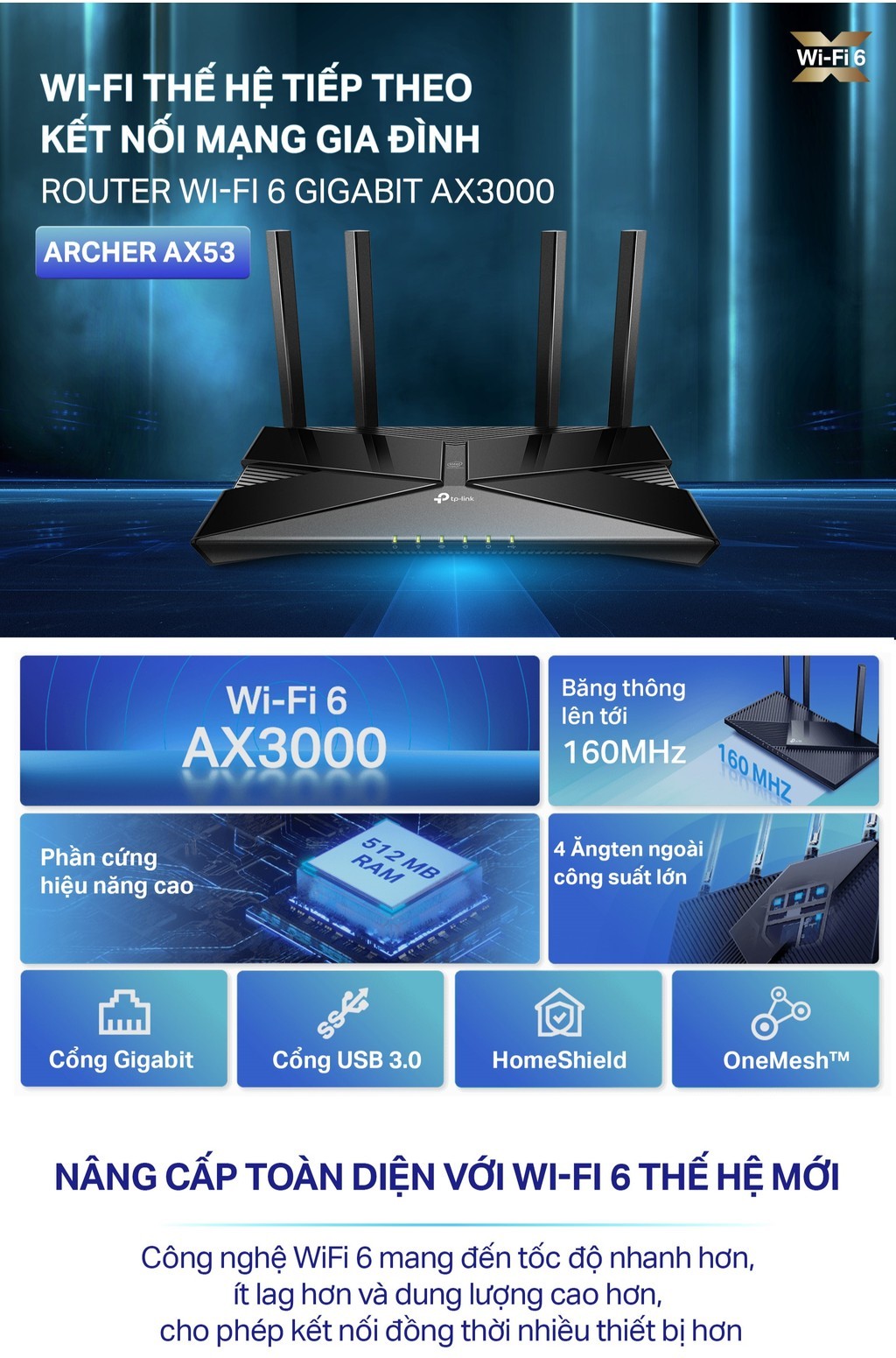 TP-Link Archer AX53 Wifi 6 AX3000