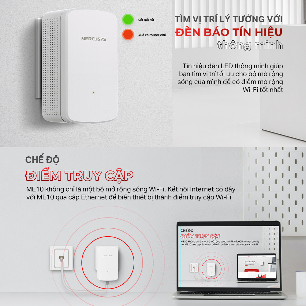 Mô tả Bộ Mở Rộng Sóng Wifi Mercusys MW300RE / ME10 Chuẩn N 300Mbps - 6