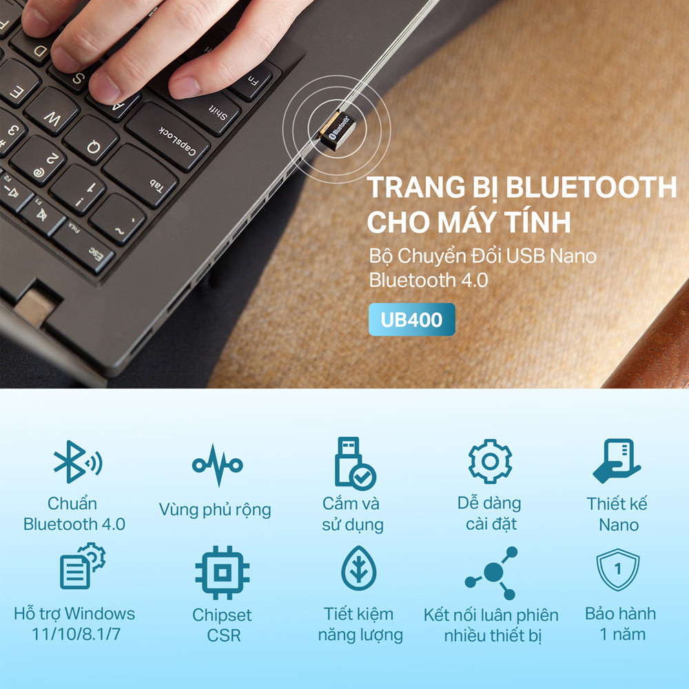 Mô tả Bộ Chuyển Đổi Bluetooth TP-Link UB400 USB Nano Bluetooth 4.0 - 2