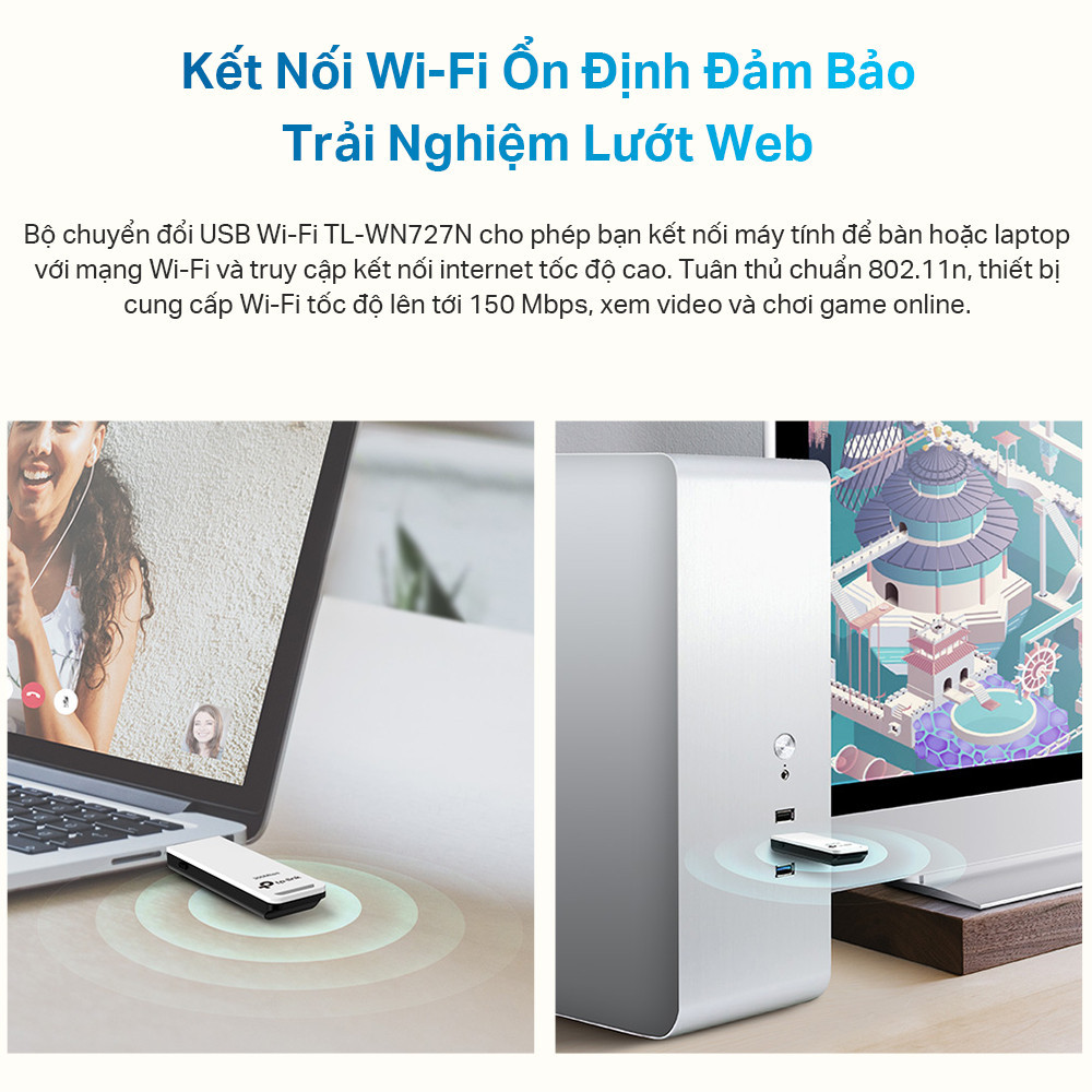 Mô tả Bộ Chuyển Đổi USB Wifi TP-Link TL-WN727N Chuẩn N 150Mbps - 2
