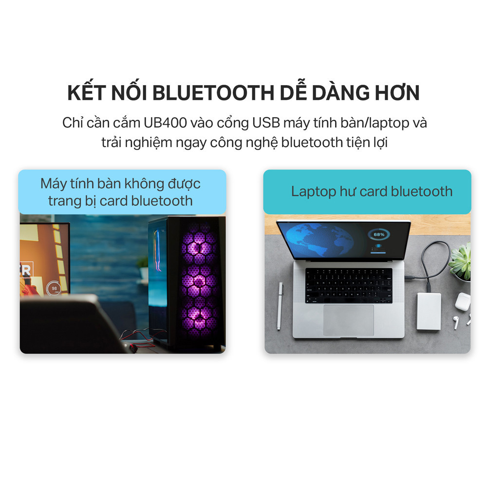 Mô tả Bộ Chuyển Đổi Bluetooth TP-Link UB400 USB Nano Bluetooth 4.0 - 4