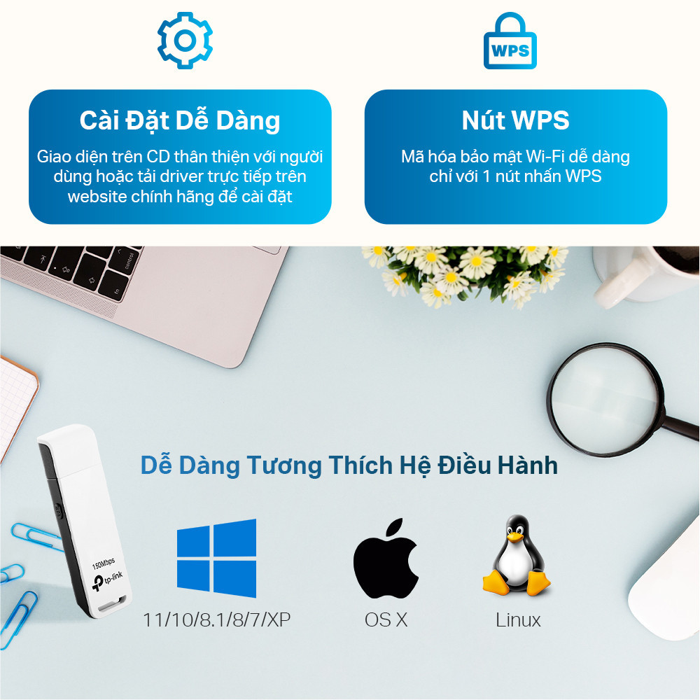 Mô tả Bộ Chuyển Đổi USB Wifi TP-Link TL-WN727N Chuẩn N 150Mbps - 3