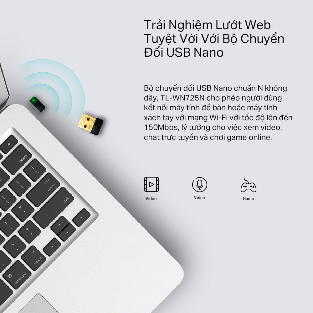 Mô tả Bộ Chuyển Đổi USB Wifi TP-Link TL-WN725N Chuẩn N 150Mbps - 2