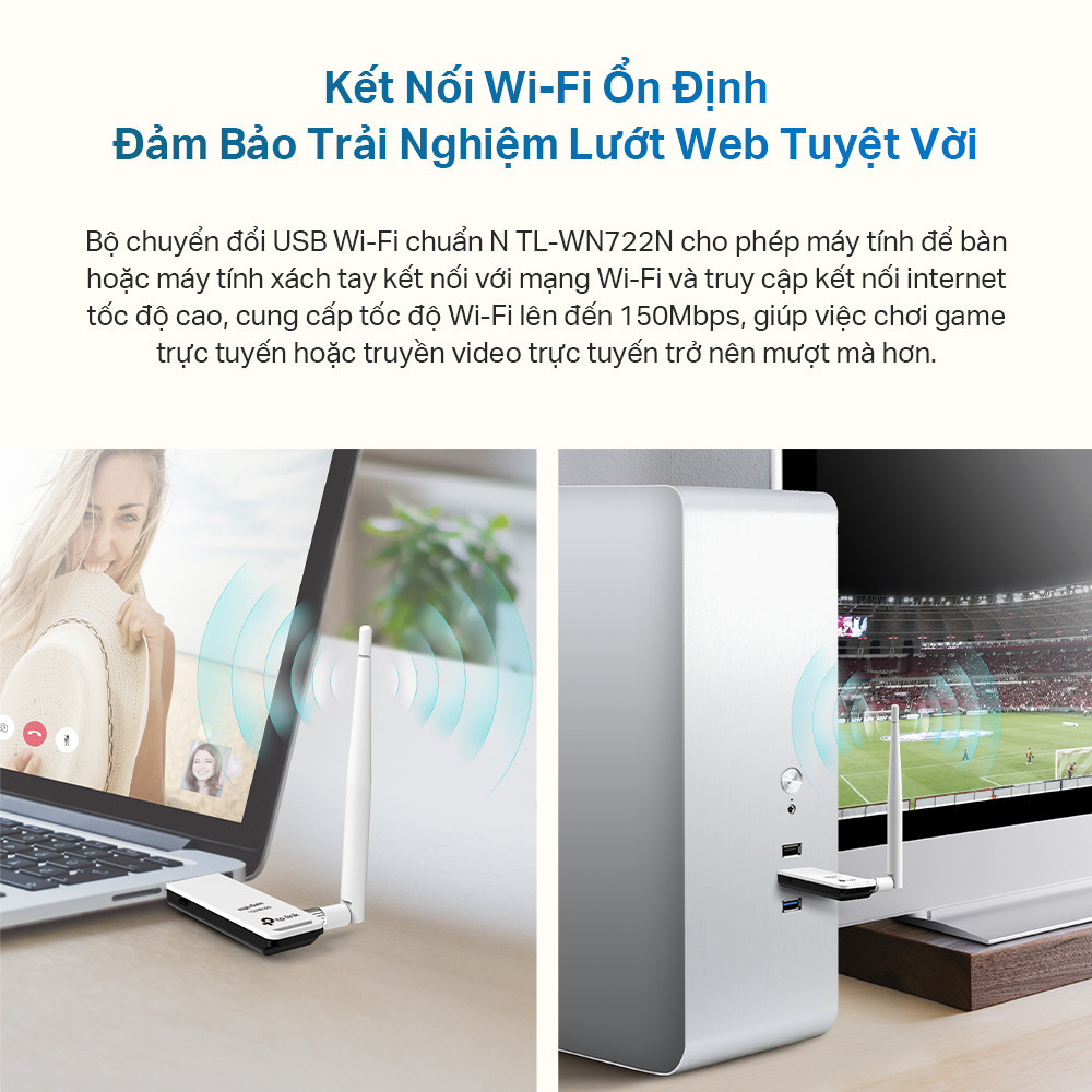 Mô tả Bộ Chuyển Đổi USB Wifi TP-Link TL-WN722N Chuẩn N 150Mbps - 2