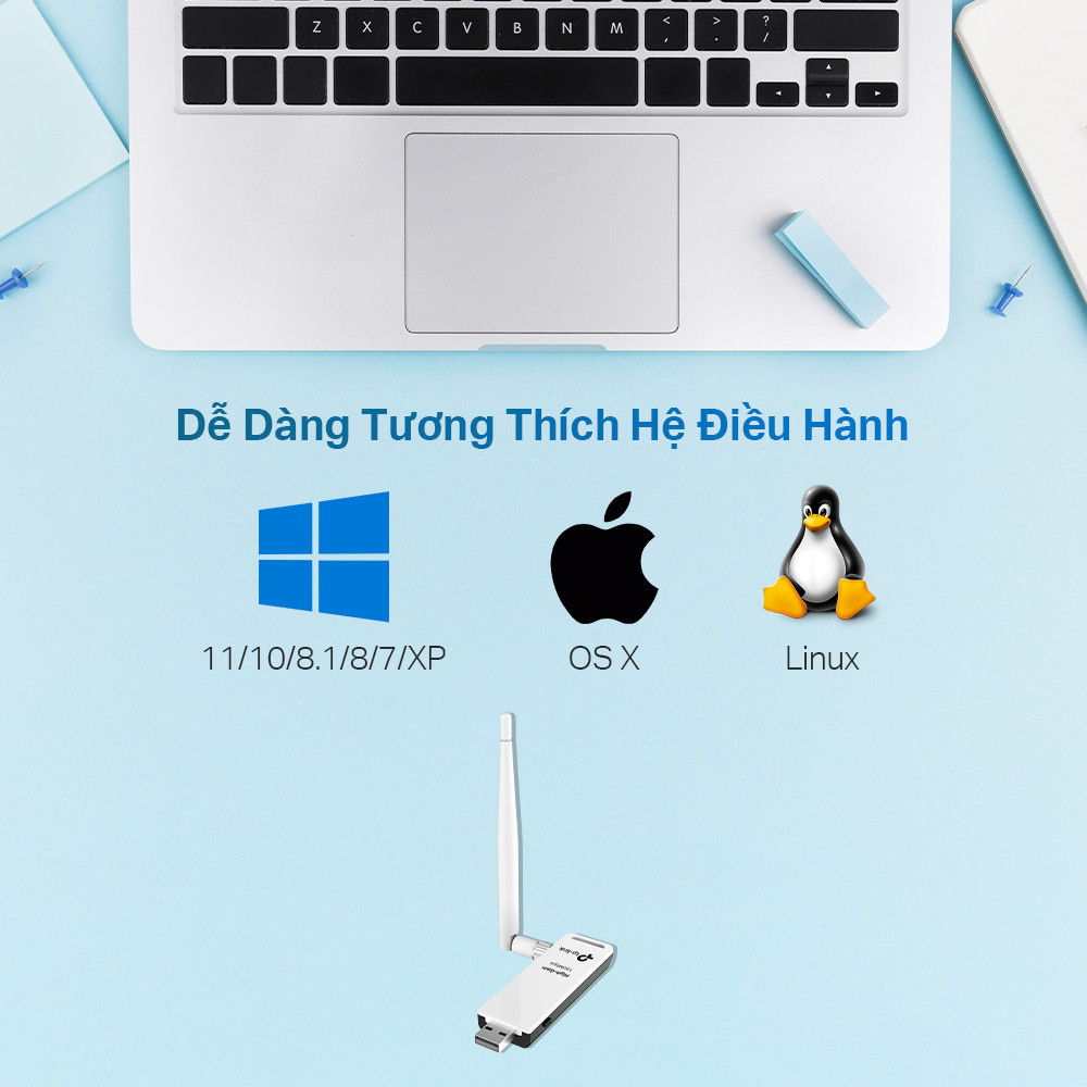 Mô tả Bộ Chuyển Đổi USB Wifi TP-Link TL-WN722N Chuẩn N 150Mbps - 4