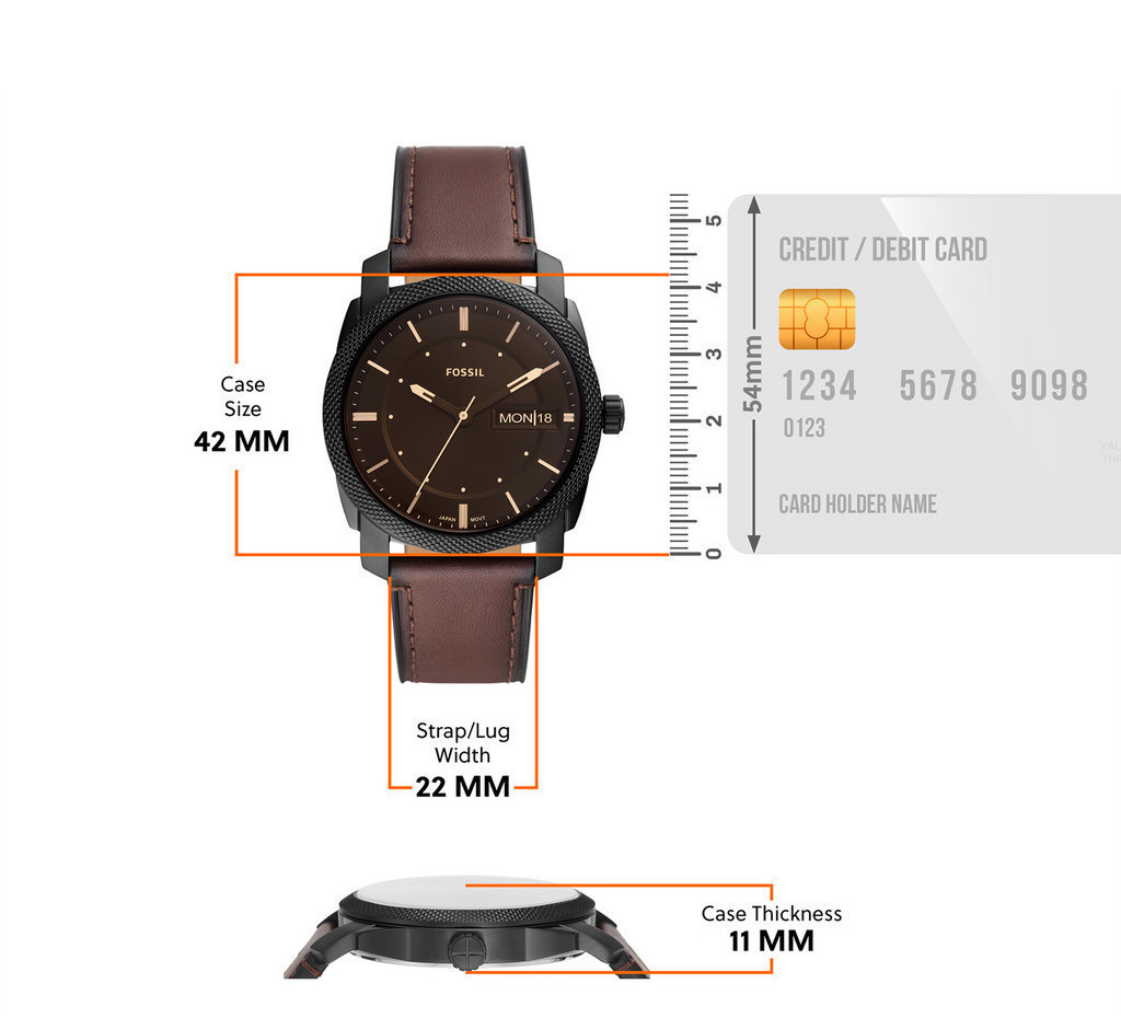 Mô tả Đồng hồ nam Fossil Machine dây da, mặt 42 MM, màu nâu, FS5901 - 1