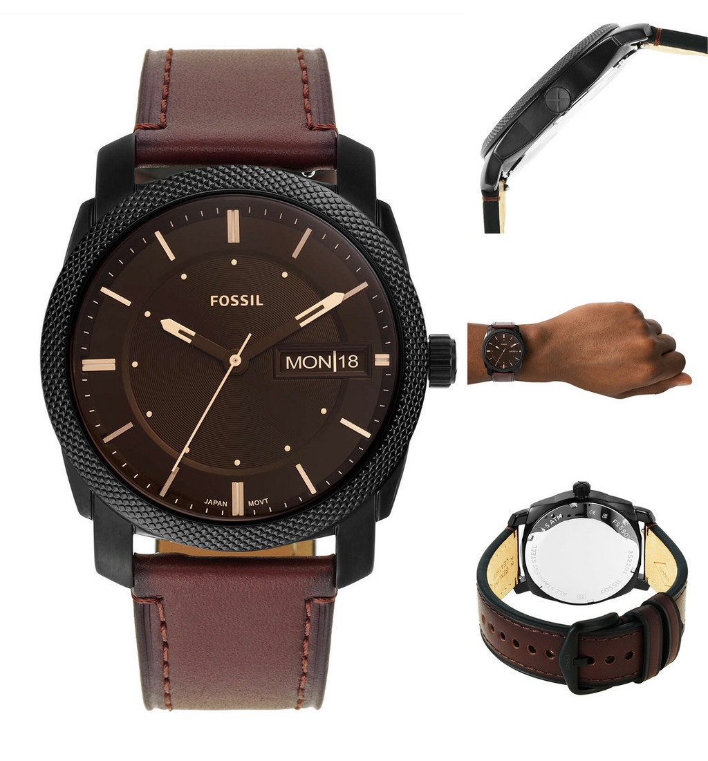 Mô tả Đồng hồ nam Fossil Machine dây da, mặt 42 MM, màu nâu, FS5901 - 3