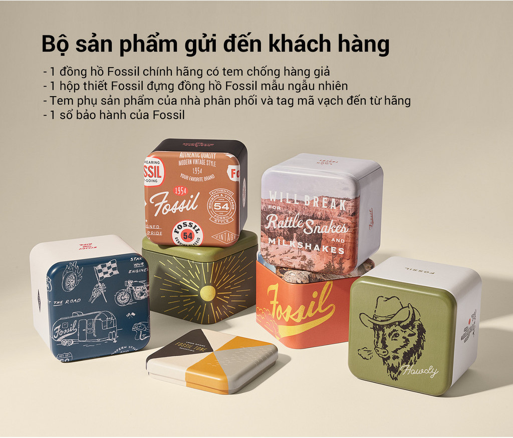 Mô tả Đồng hồ nam Fossil Everett dây kim loại, mặt màu xanh 42 MM, xem ngày, màu bạc, FS5822 - 6