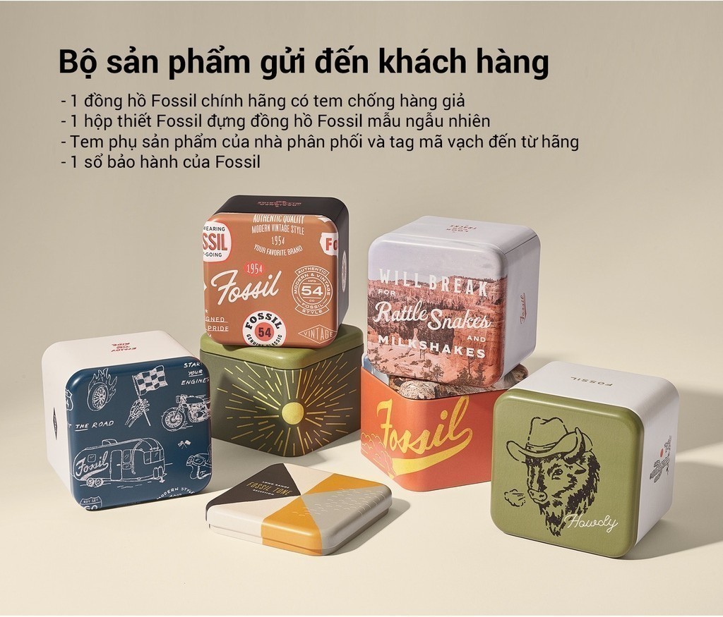 Mô tả Đồng hồ nữ Fossil Virginia dây kim loại, mặt 30 MM, màu vàng hồng, ES3284 - 5