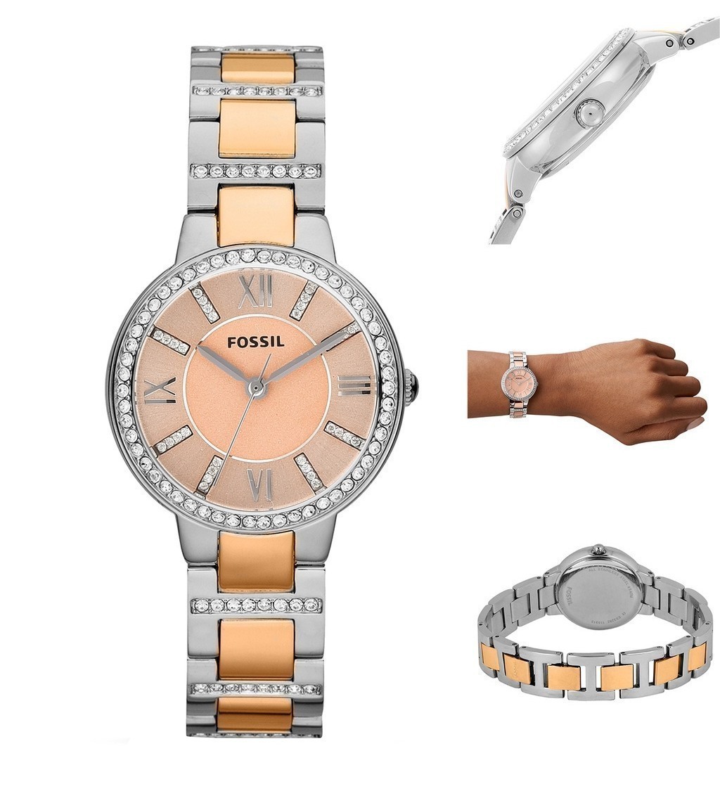 Mô tả Đồng hồ nữ Fossil Virginia dây kim loại, mặt 30 MM, hai màu, ES3405 - 4