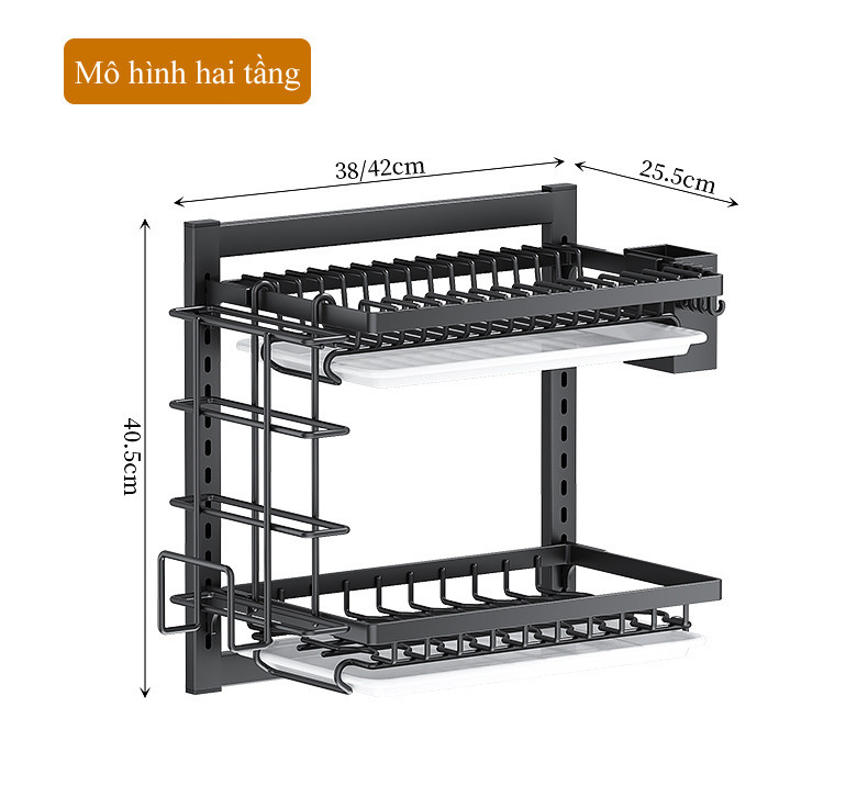 Kệ chén treo tường inox HOMELOVE Kệ để đồ nhà bếp đựng bát đĩa đa năng ...