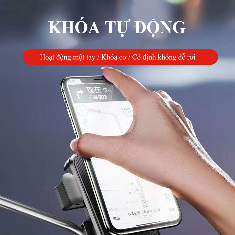 Mô tả Giá điện thoại gắn xe máy đa năng MYT Kẹp điện thoại chống nước gắn gương chiếu hậu xe máy xe đạp xoay lật tùy ý - 6