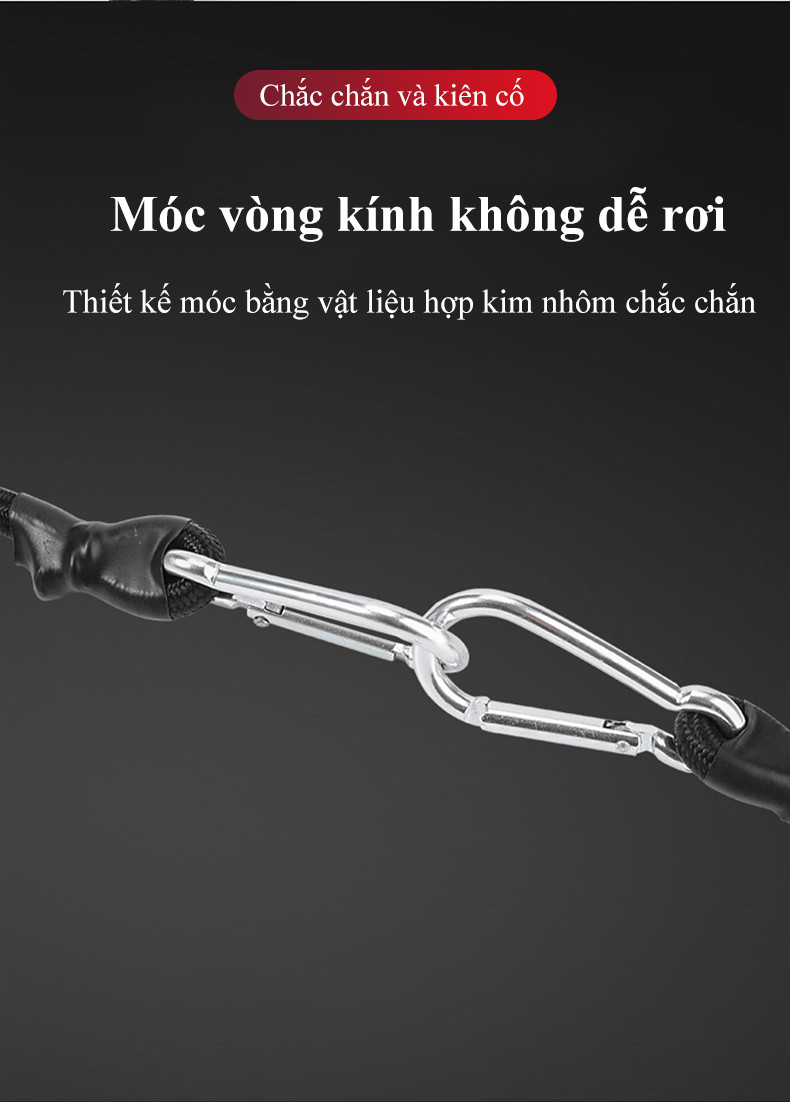 Mô tả Dây thun ràng xe máy MYT Dây đai tròn móc thép đàn hồi buộc hành lý hàng hóa tăng chỉnh 1m 2m 3m 4m - 1