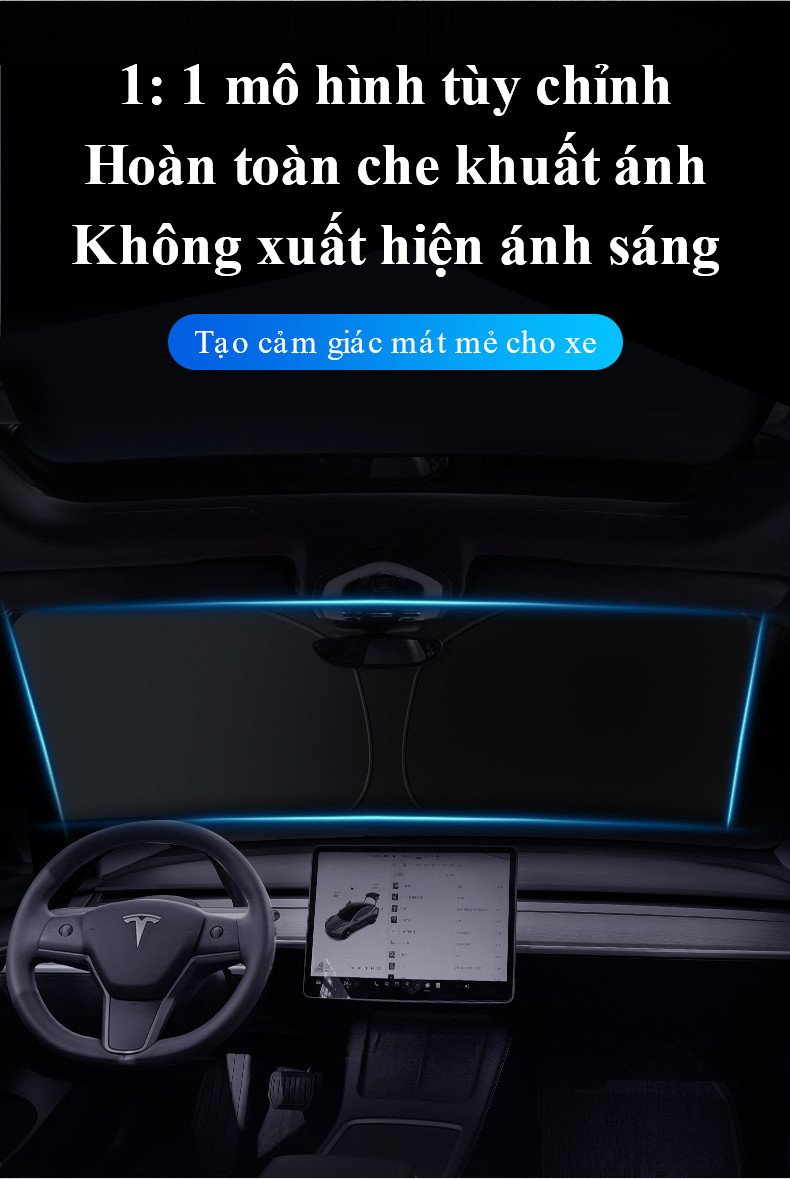 Mô tả Tấm chắn nắng kính chắn gió ô tô MYT Tấm che nắng tráng bạt titan 2 lớp chống UV giảm nhiệt độ bảo vệ nội thất ô tô - 5