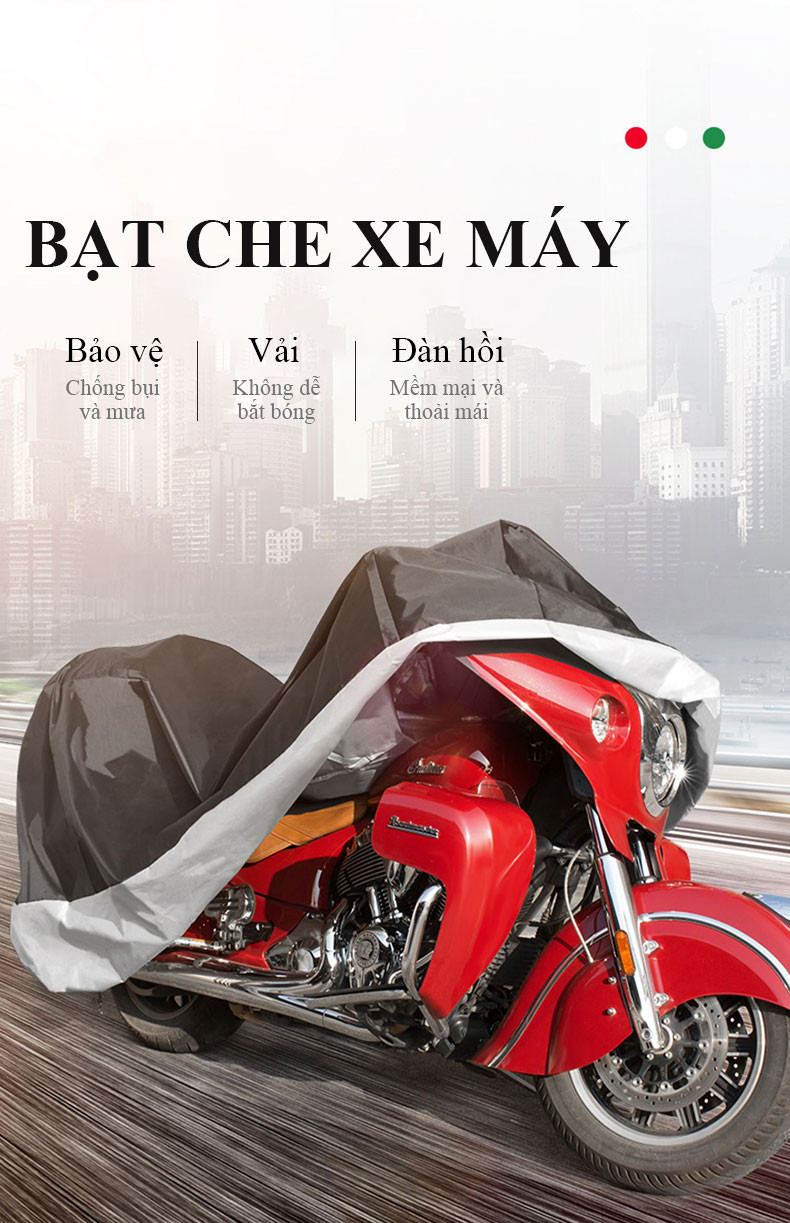 Mô tả Bạt phủ xe máy chất lượng cao MYT Bạt che xe máy chất liệu vải dù Áo bạt trùm xe chống thấm nước toàn thân - 1