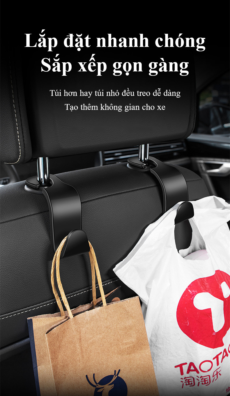 Mô tả Móc treo đồ trên xe hơi MYT Móc treo đồ đa năng gắn sau ghế xe ô tô nhỏ gọn tiện lợi chịu lực tốt tiết kiệm không gian - 3