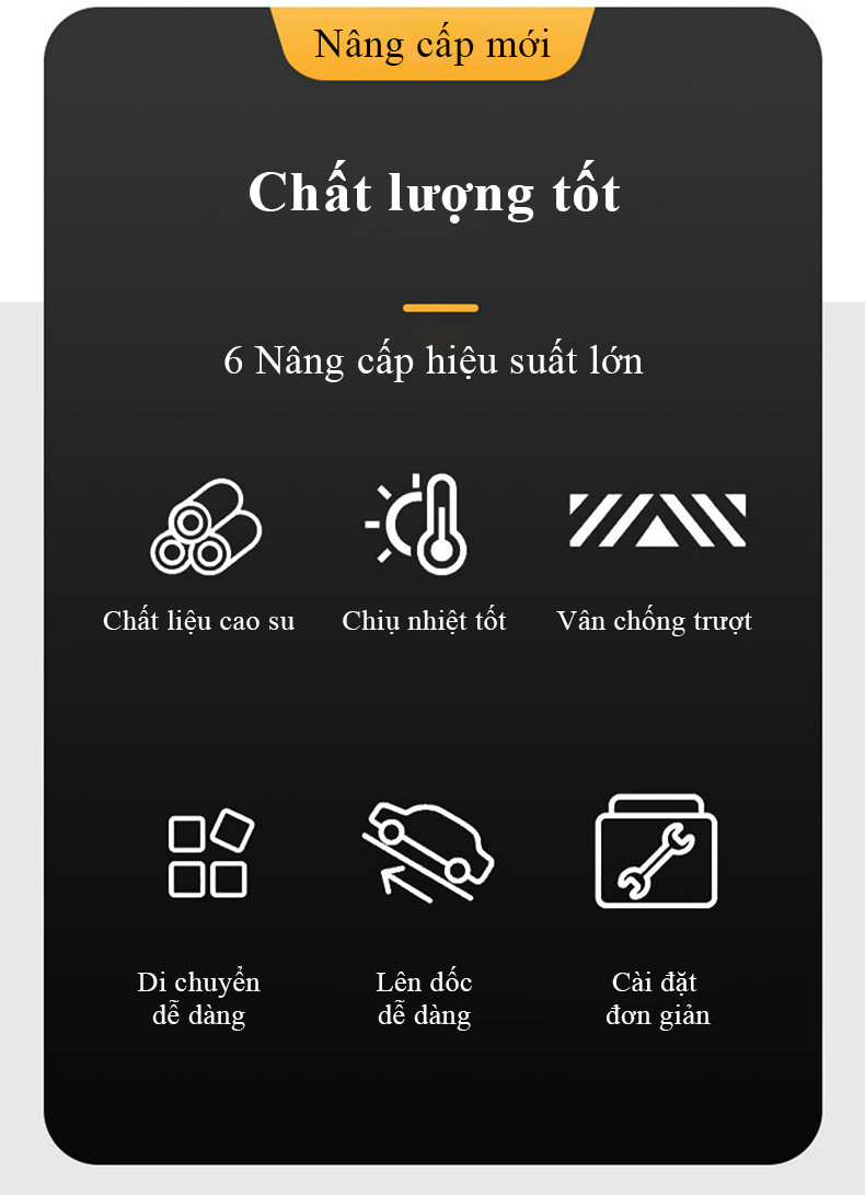 Mô tả Dốc bục lên xuống xe hơi MYT chất liệu nhựa đệm cao su hình tam giác chịu lực siêu bền dành cho xe máy ô tô - 1