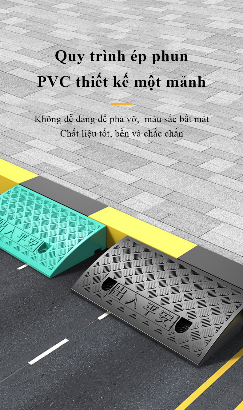 Mô tả Dốc bục lên xuống xe hơi MYT chất liệu nhựa đệm cao su hình tam giác chịu lực siêu bền dành cho xe máy ô tô - 3