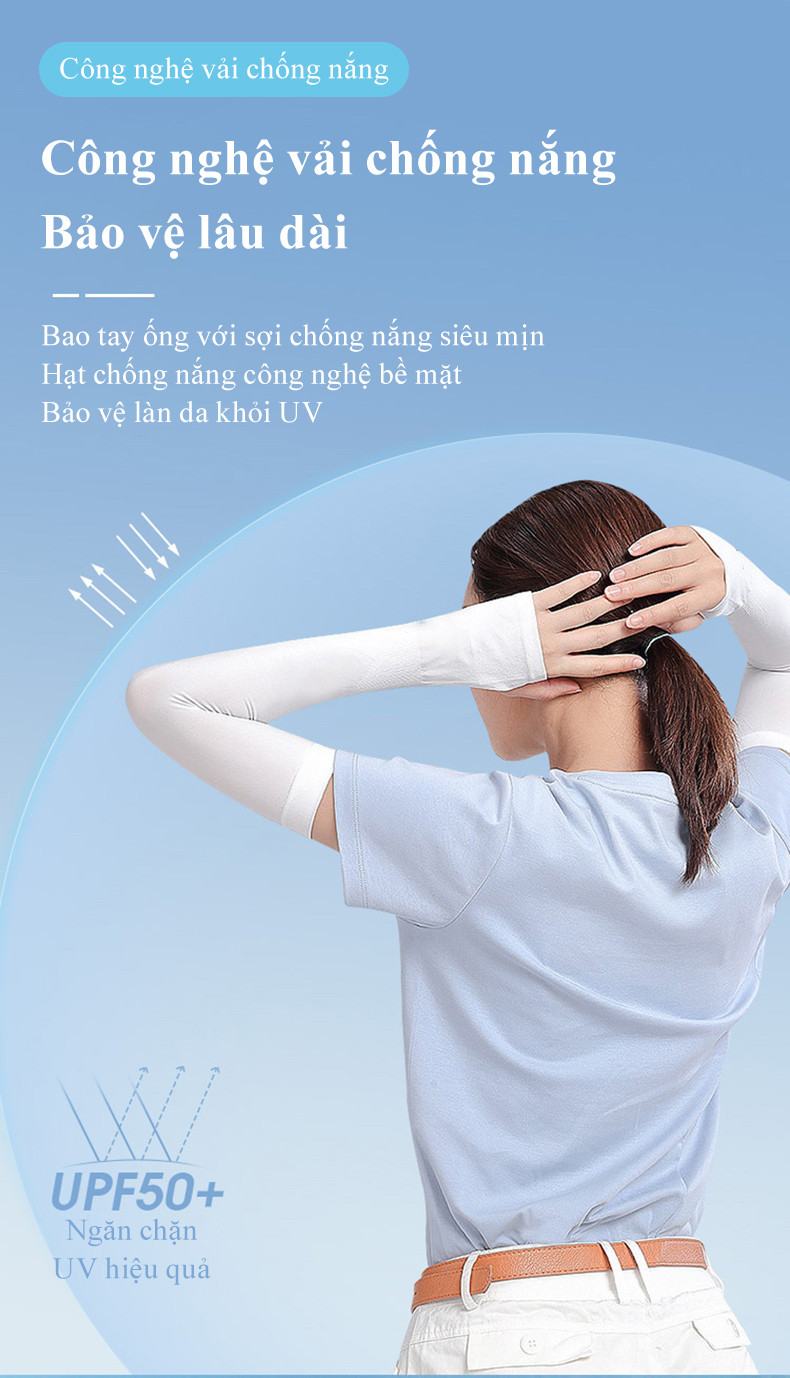 Mô tả Ống tay áo chống nắng MYT găng tay lụa lạnh chống nắng thoáng khi chống tia UV mùa hè phong cách dành cho nam và nữ - 5